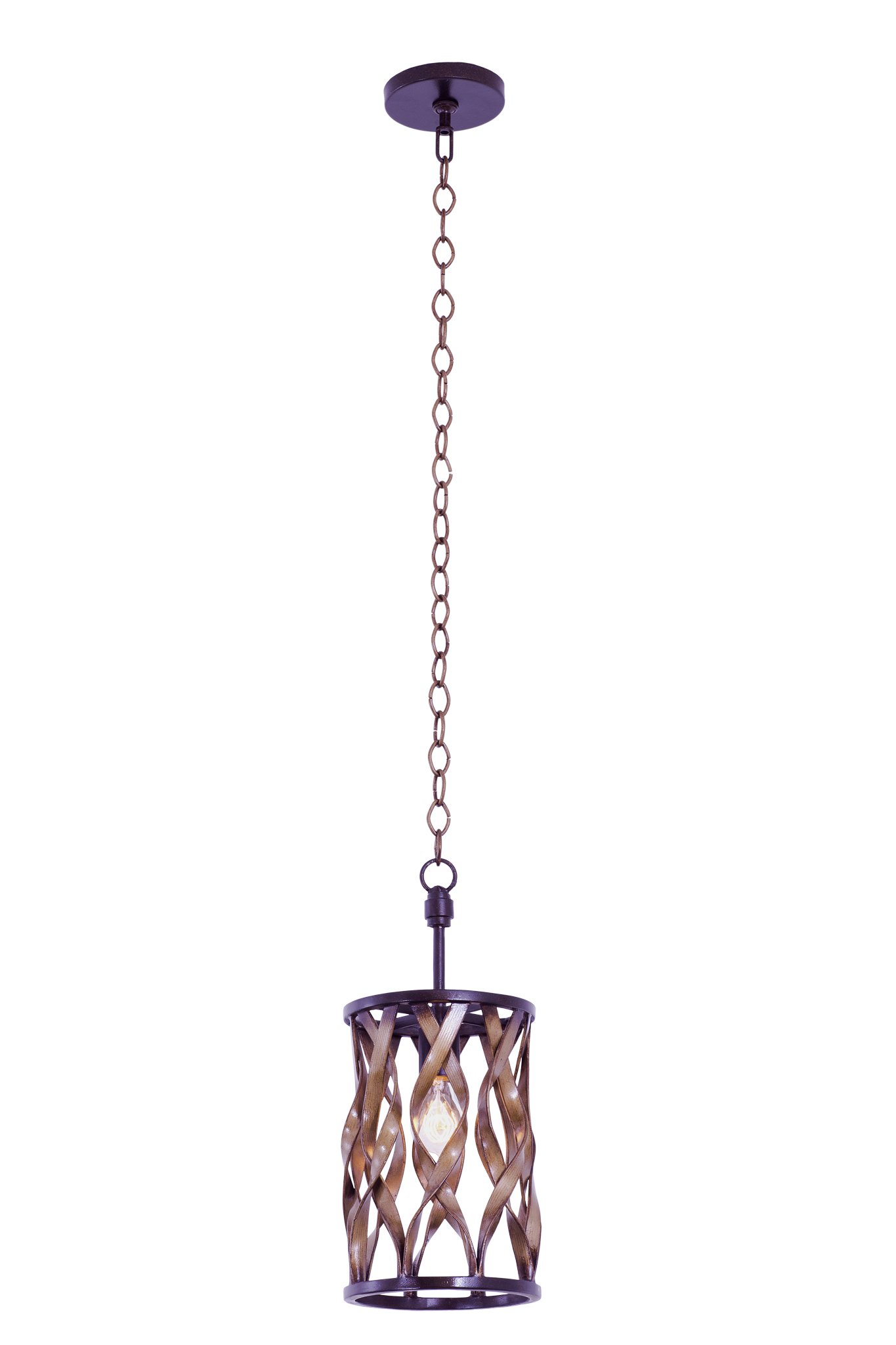 Kalco 501850MC Bronze/Dark Finish Mini Pendant Light - Soho Collection Transitional Style with Milk Chocolate Shade | Perfect for Kitchen Island, Dining Room, or Entryway Lighting