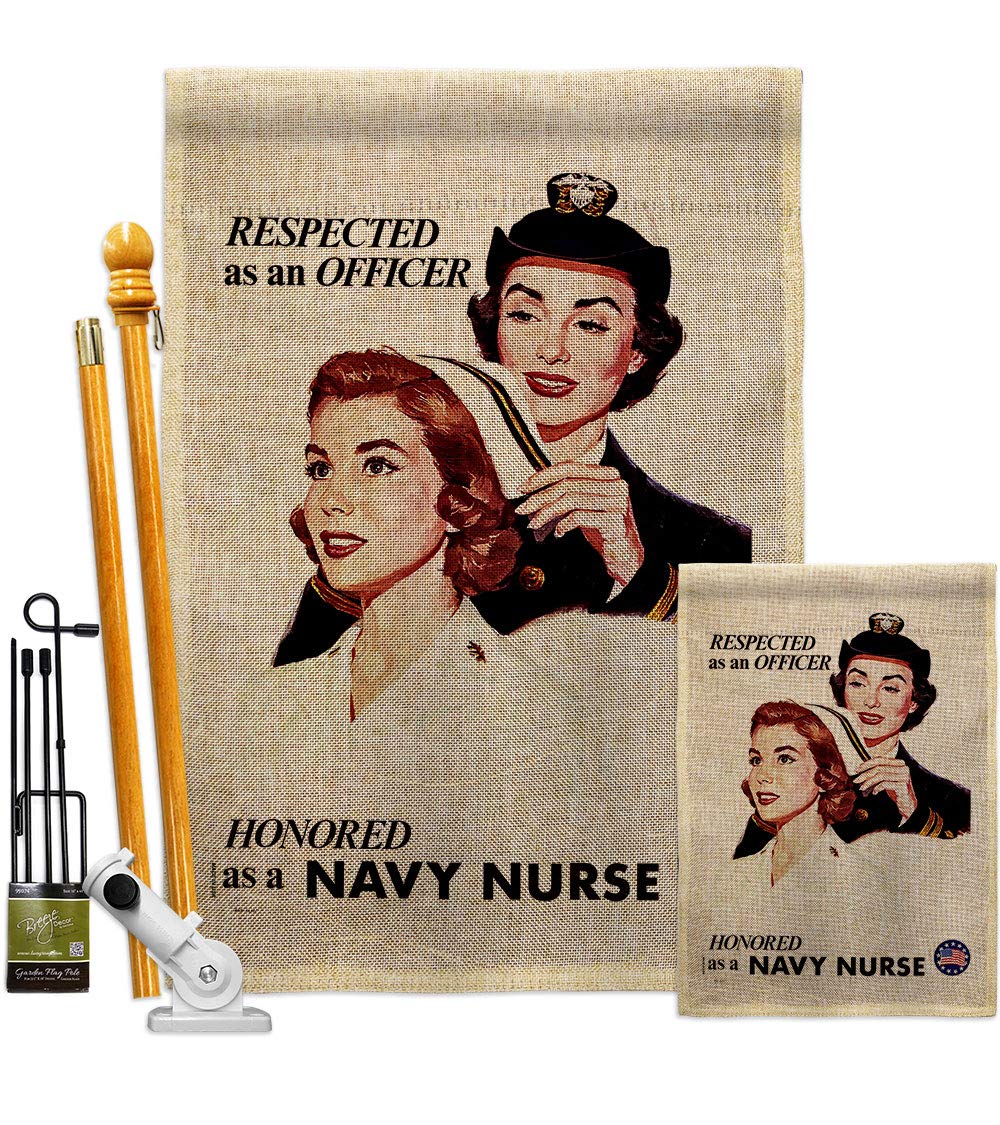 US Navy Seabee Military Garden Flag Kit - Double-Sided 28x40 Inch Patriotic Burlap House Banner for Veterans, Armed Forces & Retirees | Made in USA | Perfect for Yard Decoration, Memorial Day & Military Appreciation Gifts