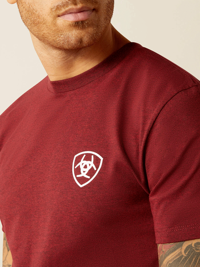Ariat Men's Eagle and Snake Graphic T-Shirt - Burgundy Red Cotton Tee for Casual Wear & Western Style Outfits