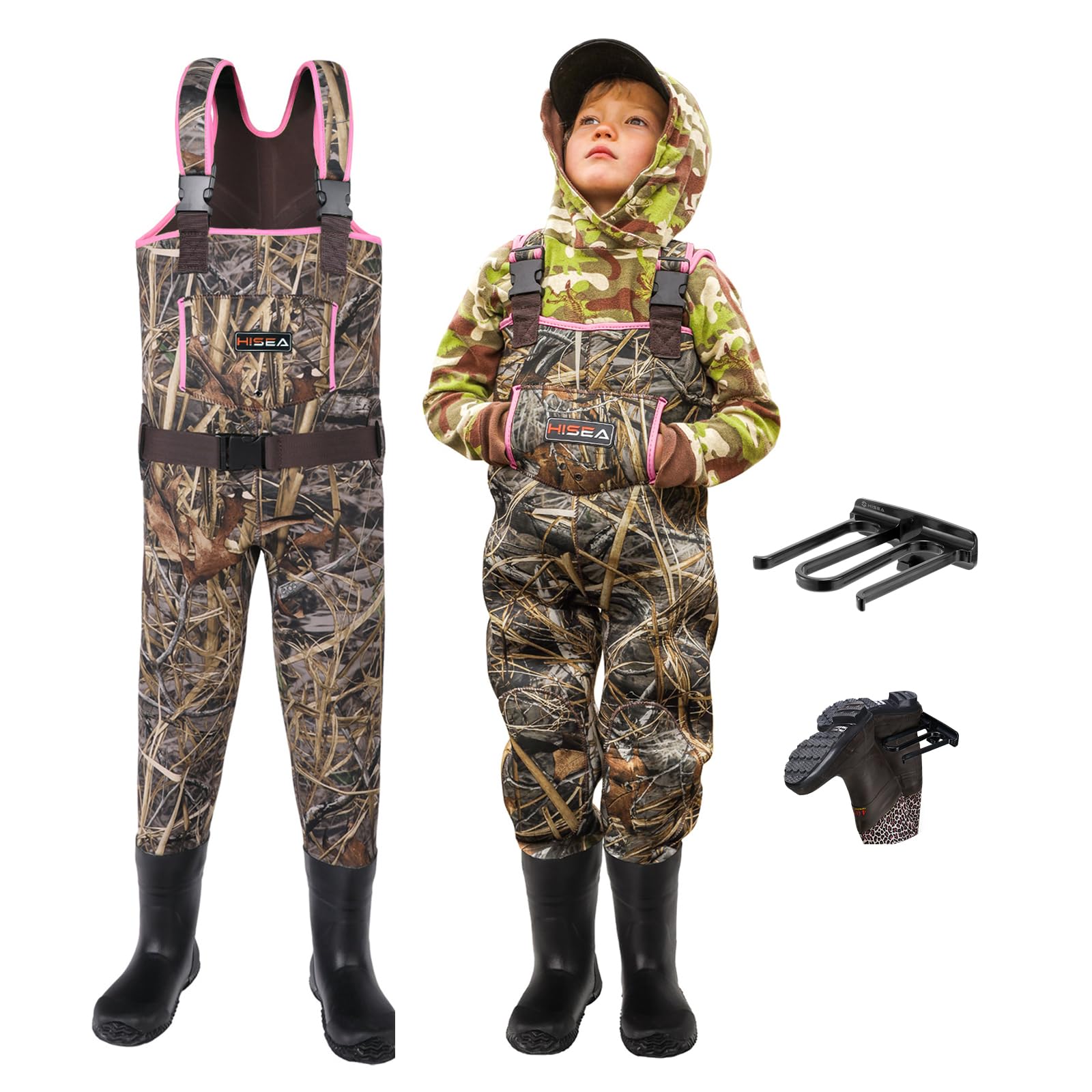 HISEA Kids Neoprene Chest Waders for Toddlers & Children - Insulated Waterproof Hunting Waders for Boys & Girls - Perfect for Duck Hunting, Fishing, and Outdoor Adventures