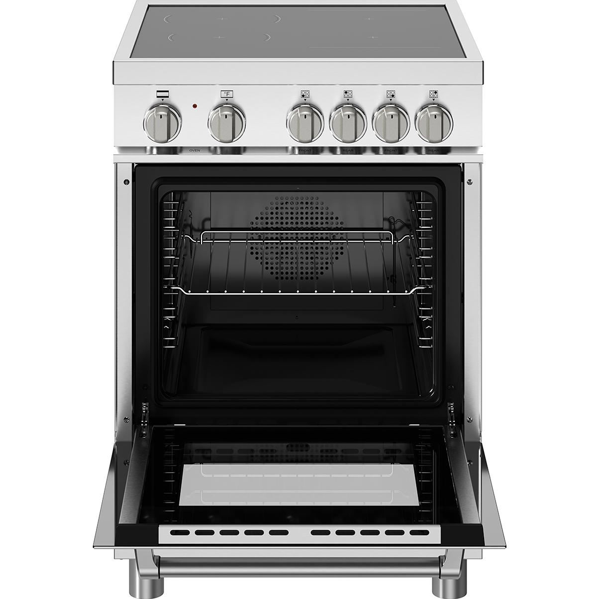 Bertazzoni 24 Inch Freestanding Induction Range with Convection Oven - MAS244IFEMXB - Premium Italian Kitchen Appliance for Modern Home Cooking & Baking
