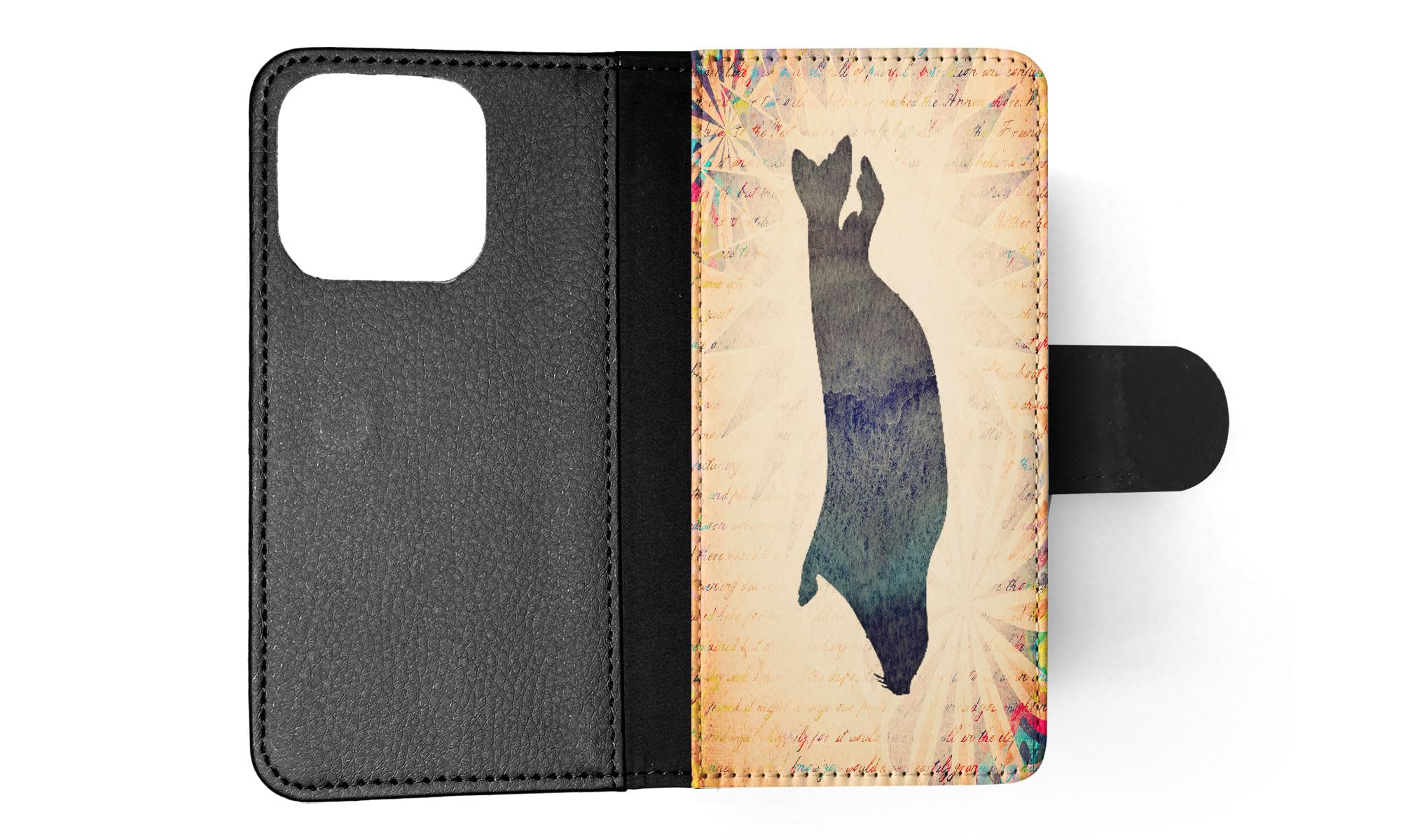 Premium Seal Watercolor Art Flip Wallet Phone Case for Apple iPhone 15 Pro - Stylish Protective Cover with Card Slots for Everyday Use