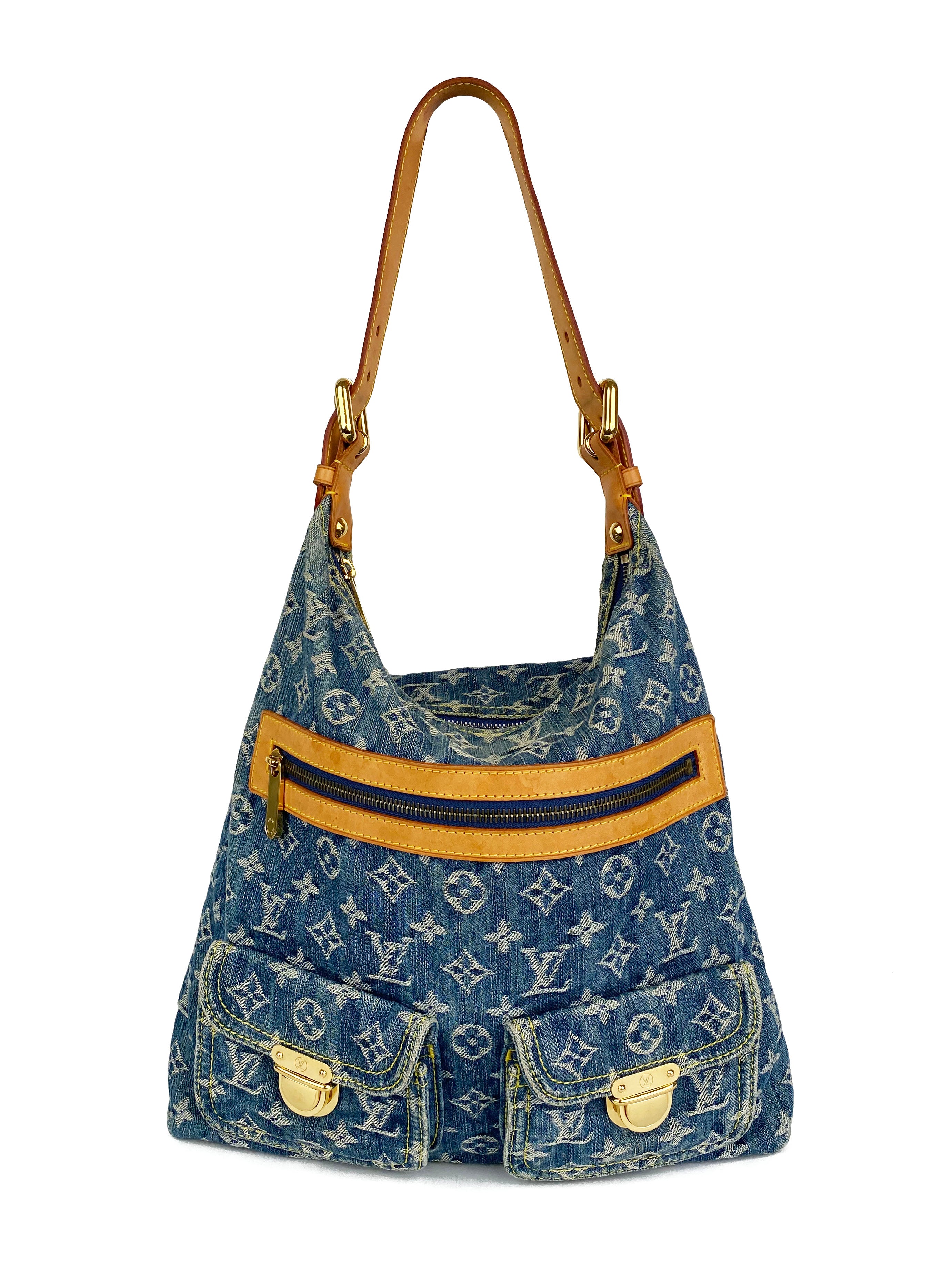 Authentic Louis Vuitton Blue Denim Baggy PM Crossbody Bag - Stylish Designer Handbag for Women, Perfect for Casual Outings & Travel Accessories