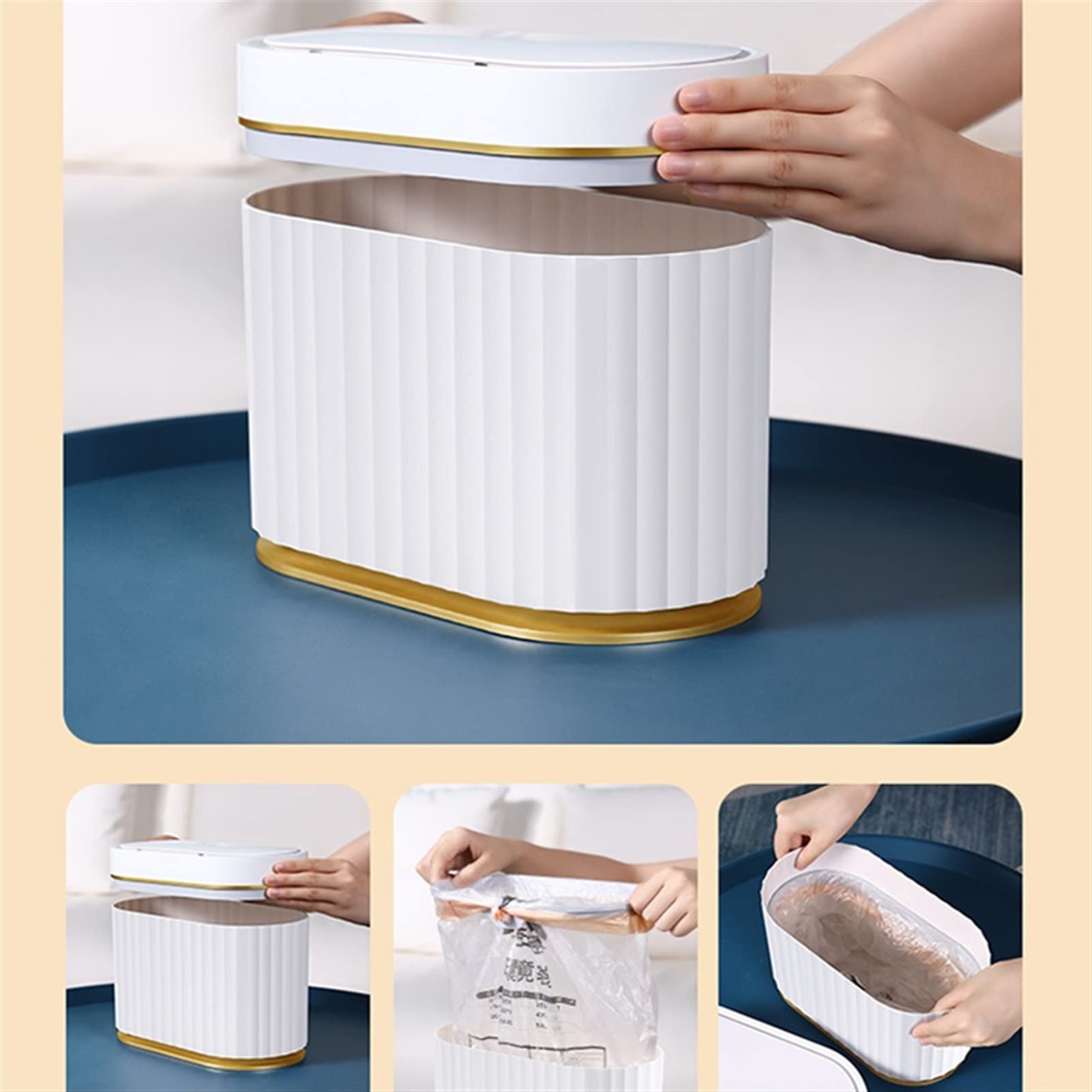 Smart Sensor Compost Bin - 4L Mini Automatic Trash Can with Step Pedal for Kitchen, Office, Desk | Eco-Friendly Waste Basket for Organic Recycling & Small Space Living
