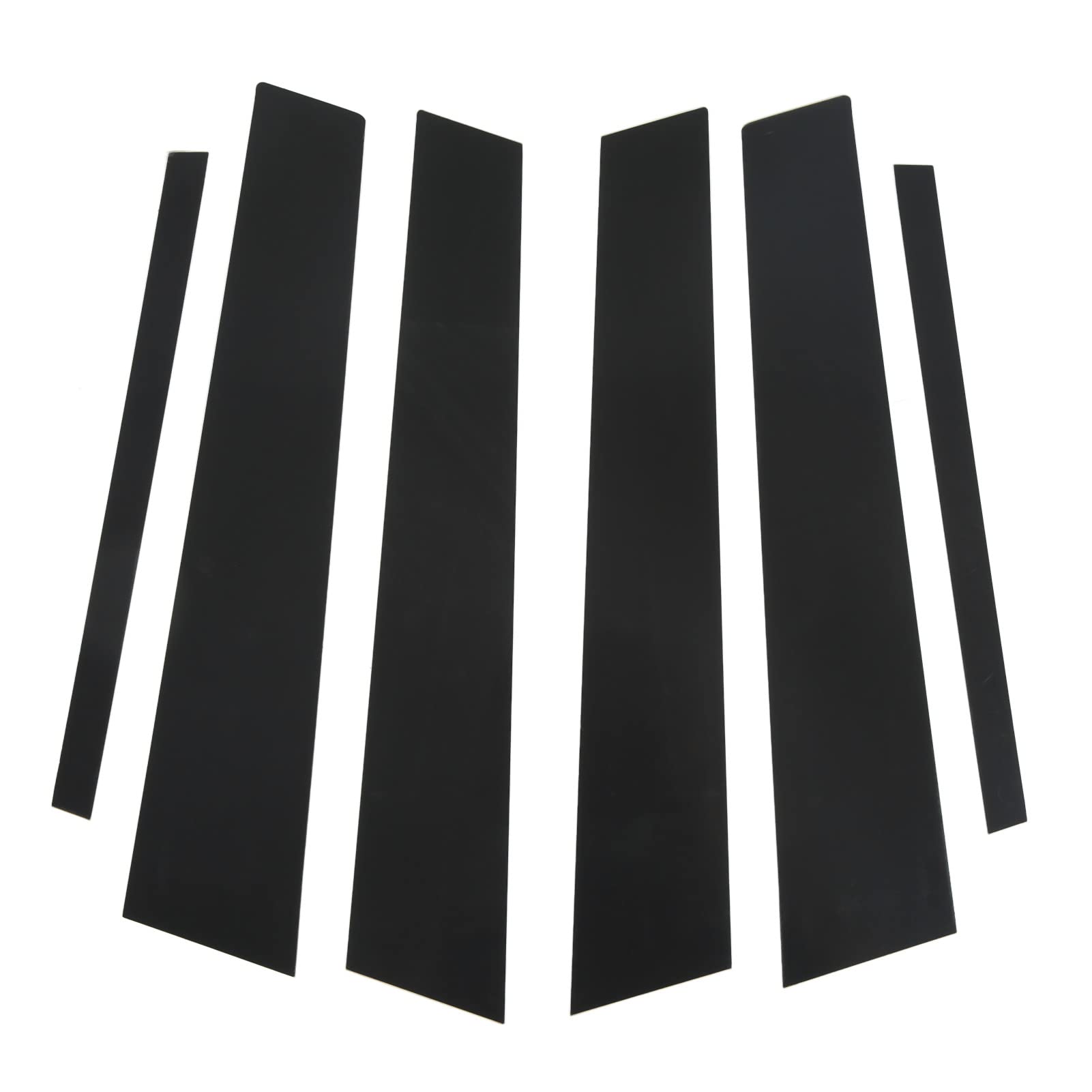 Chrome Mirror Effect Door Window Pillar Trims - 6PCs Adhesive Car Decoration Kit for Sedan, SUV & Truck | Exterior Auto Styling & Protection