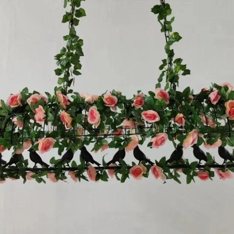 Vintage Floral Vine Pendant Light - Elegant Dining Room Chandelier for Farmhouse, Rustic & Boho Decor | Perfect for Kitchen Island, Breakfast Nook & Entryway Lighting