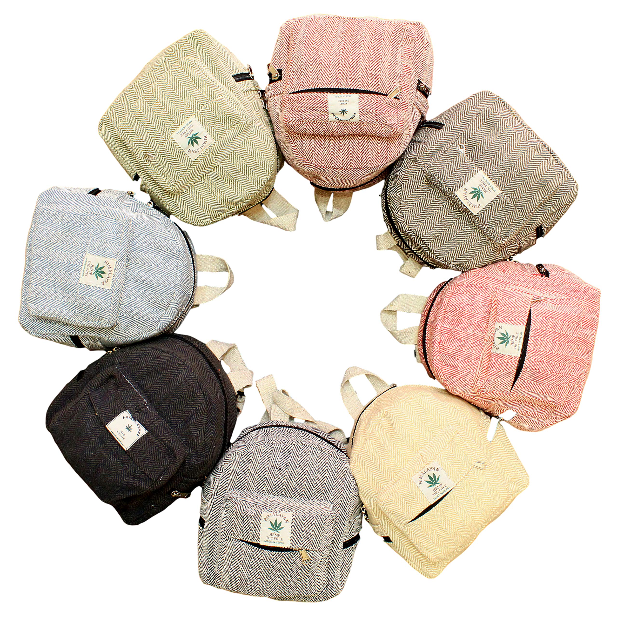 Handmade Hemp Mini Backpack for Women - Lightweight Washable Small Purse - Eco-Friendly Casual Daypack for Travel, Work & Daily Use (Grey)