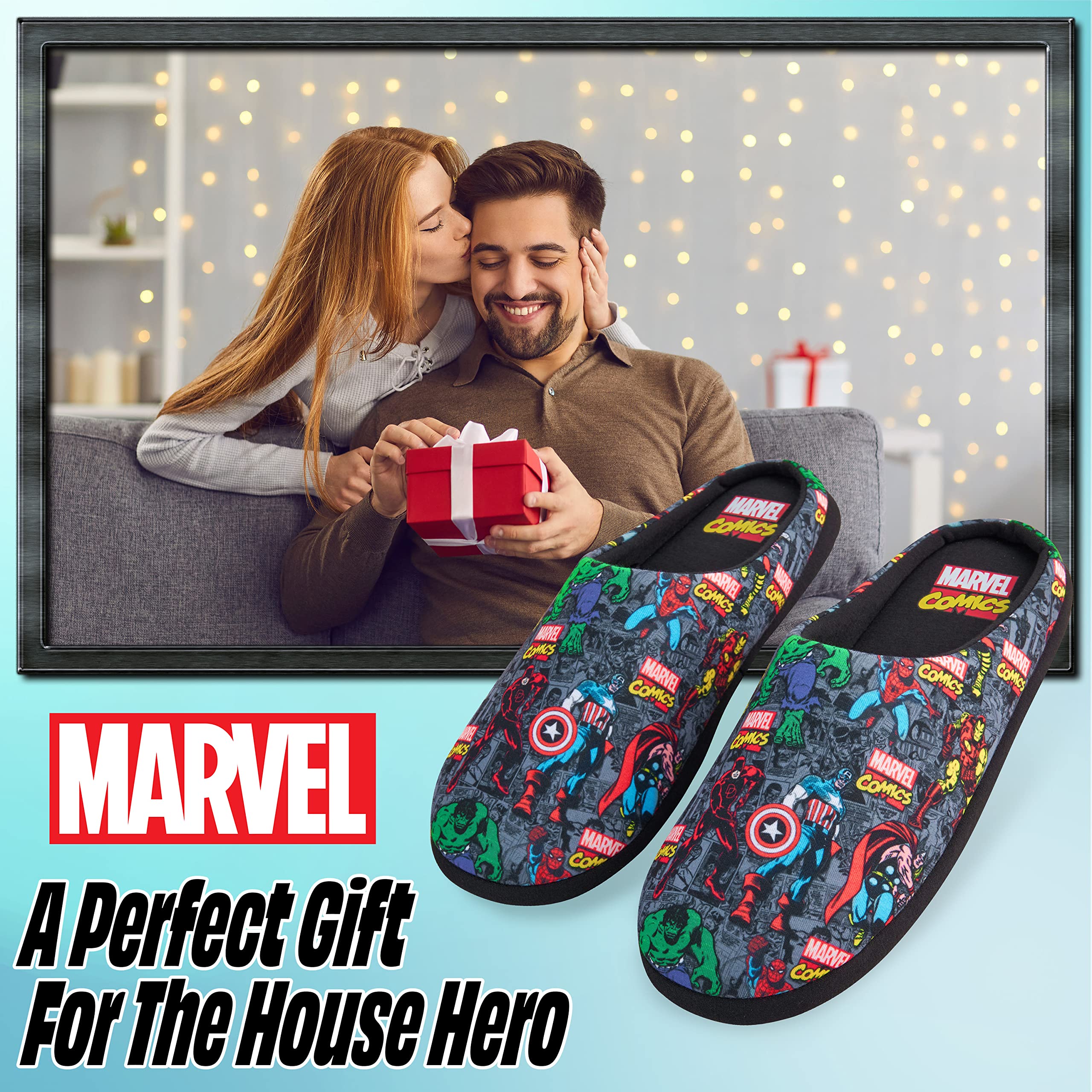 Marvel Avengers Captain America Spiderman Iron Man Superhero Slippers for Men - Soft Comic Character House Shoes for Indoor Comfort & Gift Giving