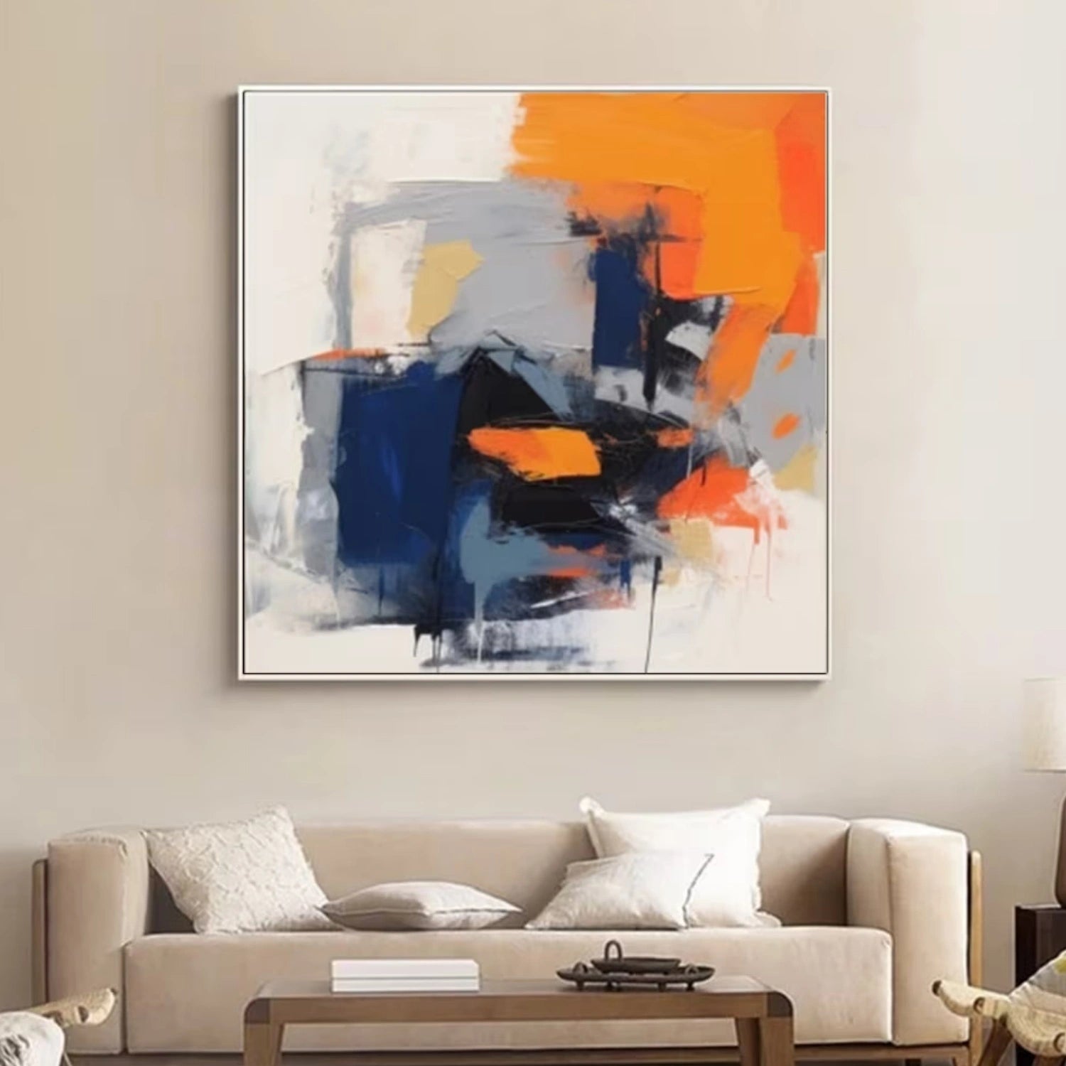 Abstract Painting #AB 321 - Modern Wall Art for Home & Office Decor | Handmade Canvas Artwork for Living Room, Bedroom, or Workspace