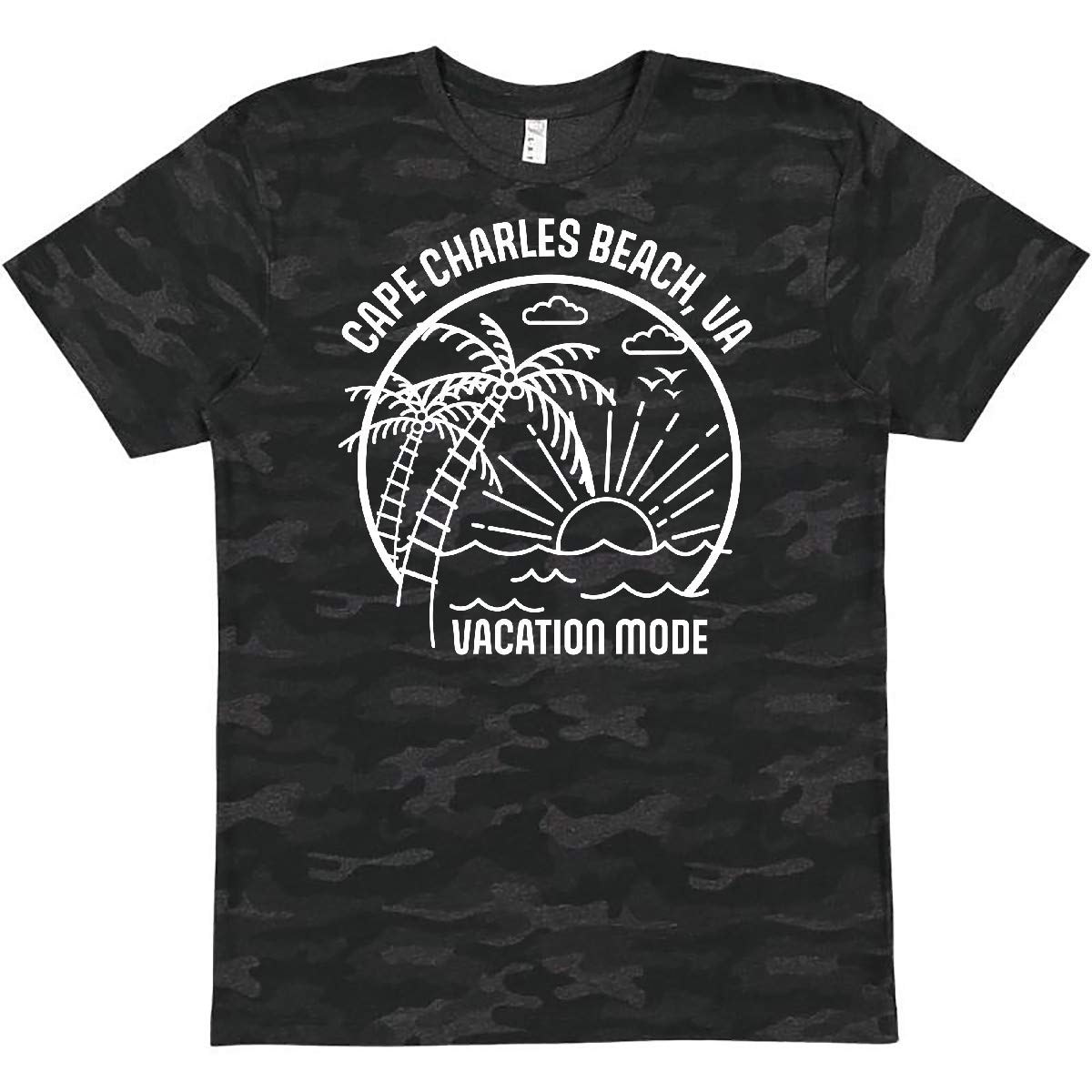 Inktastic Summer Vacation Mode Cape Charles Beach Virginia T-Shirt - Comfortable Graphic Tee for Beach Lovers & Travel Enthusiasts | Perfect for Summer Trips, Coastal Getaways & Casual Wear