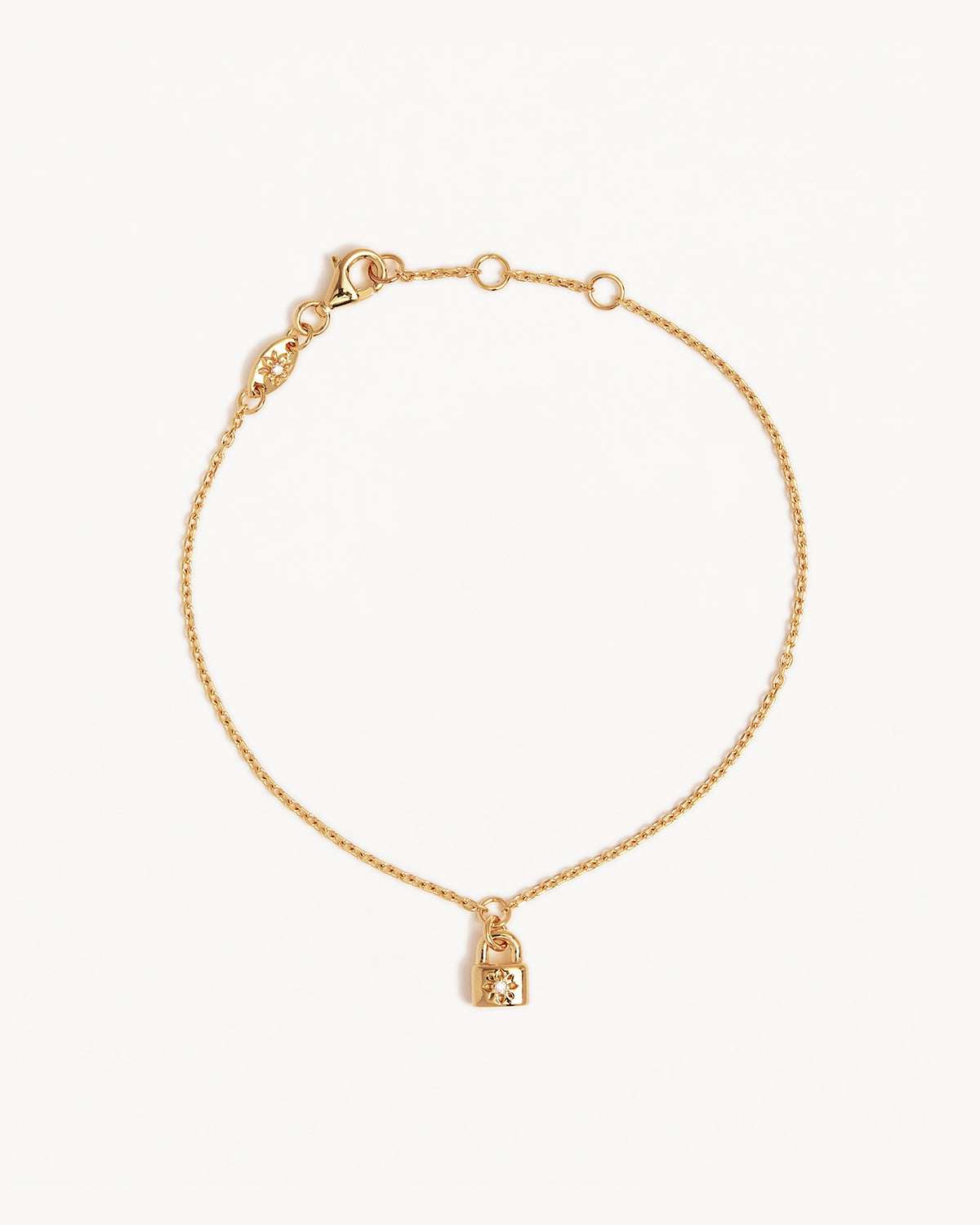 18K Gold Vermeil Crystal Lotus Padlock Bracelet for Women - Elegant Adjustable Charm Bangle for Wedding, Anniversary & Special Occasion Gifts
