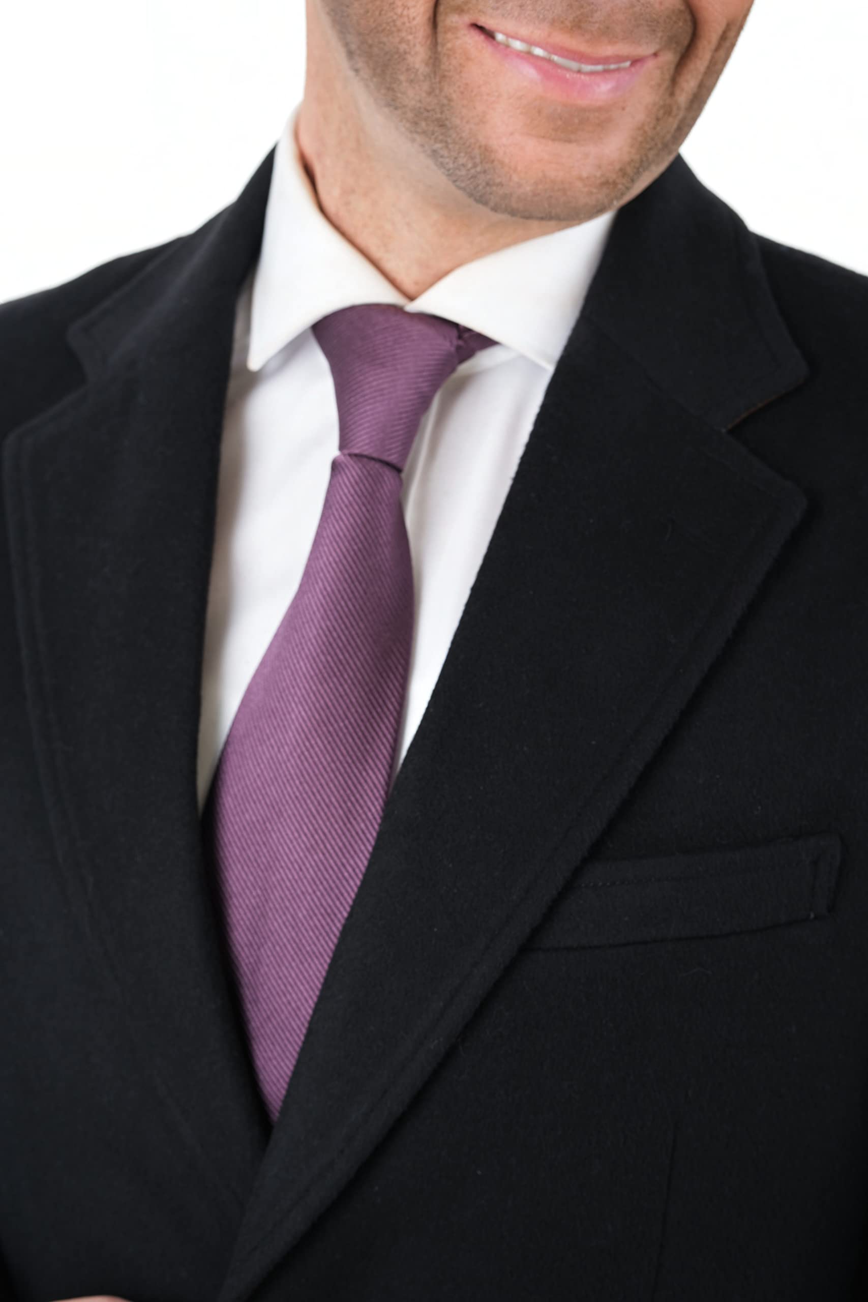 Premium Men's Wool Cashmere Blend Single Breasted Black 3/4 Length Top Coat - Winter Overcoat for Business, Formal Events & Cold Weather Fashion