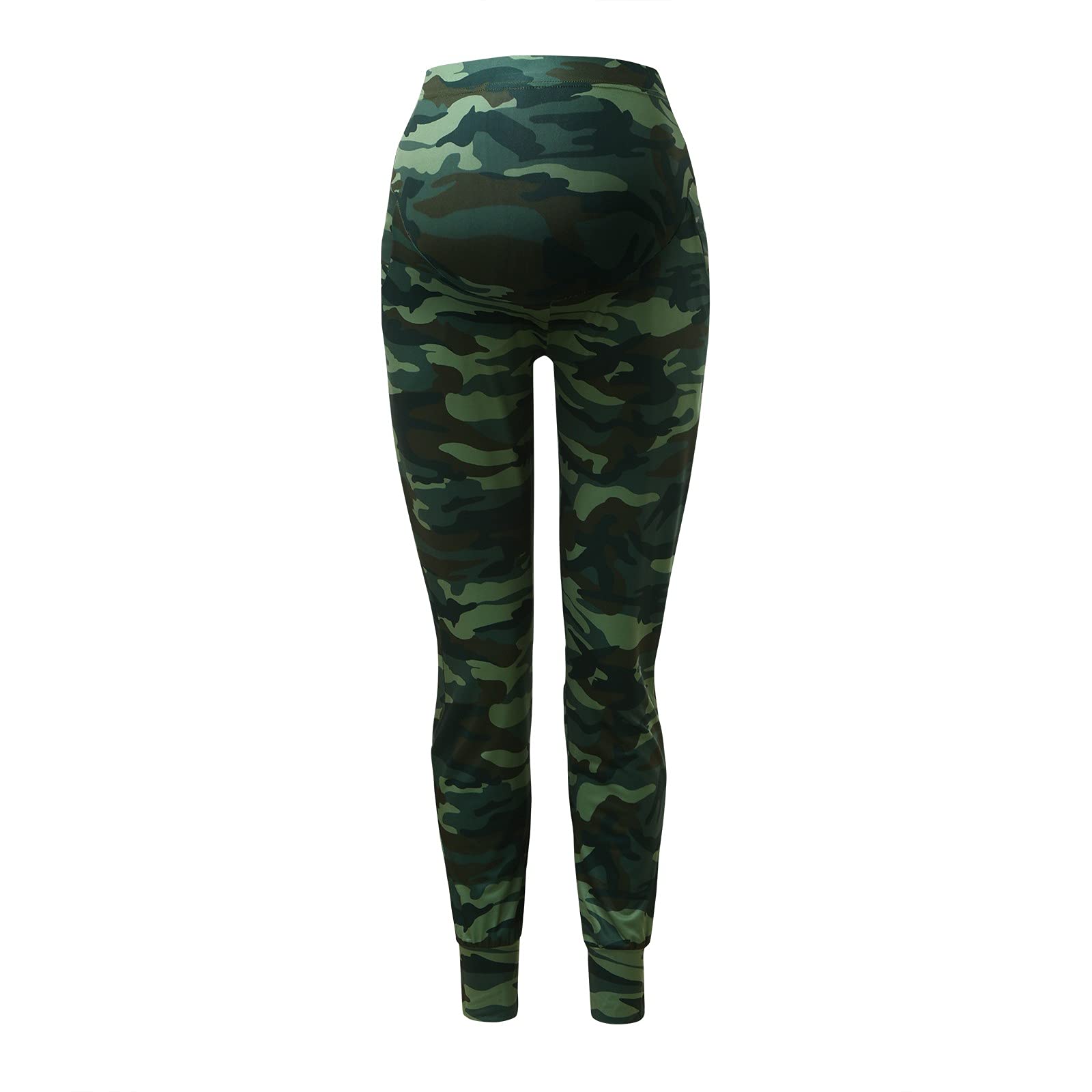 Comfortable Stretchy Women's Camouflage Maternity Pants - Postpartum Lounge Leggings for Pregnancy & Nursing - Perfect for Casual Wear, Yoga & Relaxation at Home