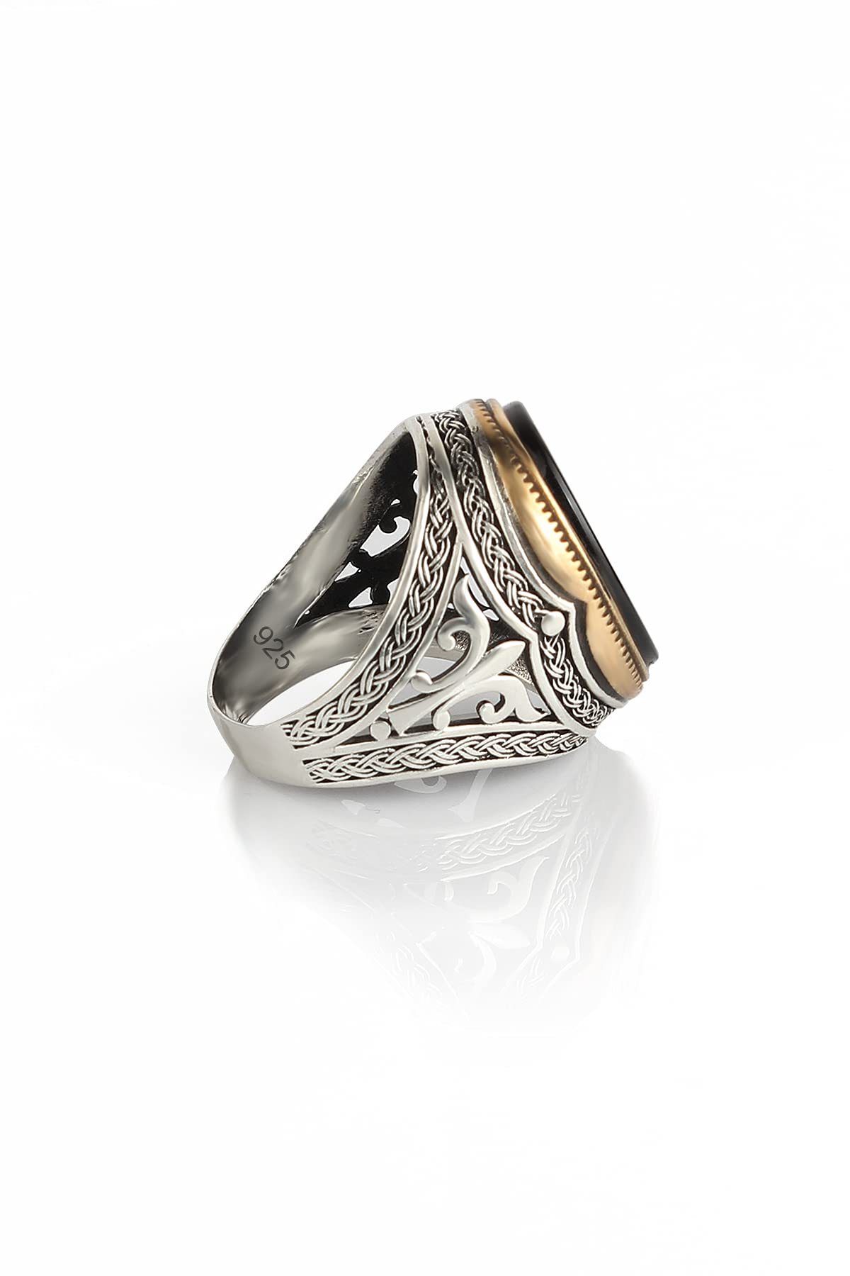 925 Sterling Silver Black Onyx Ring for Men - Elegant Gothic Jewelry, Durable Black Stone Ring, Perfect for Weddings, Gifts & Everyday Wear