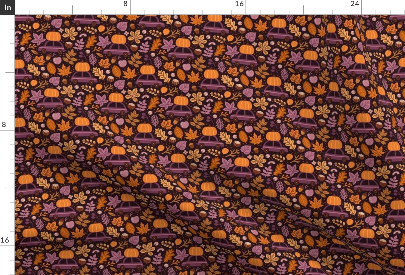 Autumn-Themed Small Scale Printed Minky Fabric by The Yard - Soft Plush Material for Sewing Baby Blankets & Quilt Backing - Perfect for DIY Nursery Decor & Cozy Fall Projects
