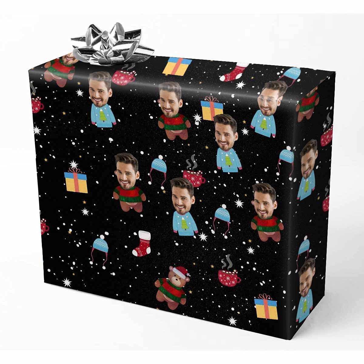 Custom Photo Christmas Wrapping Paper - Personalized Space-Themed Gift Wrap for Holidays, Birthdays & Special Occasions (58