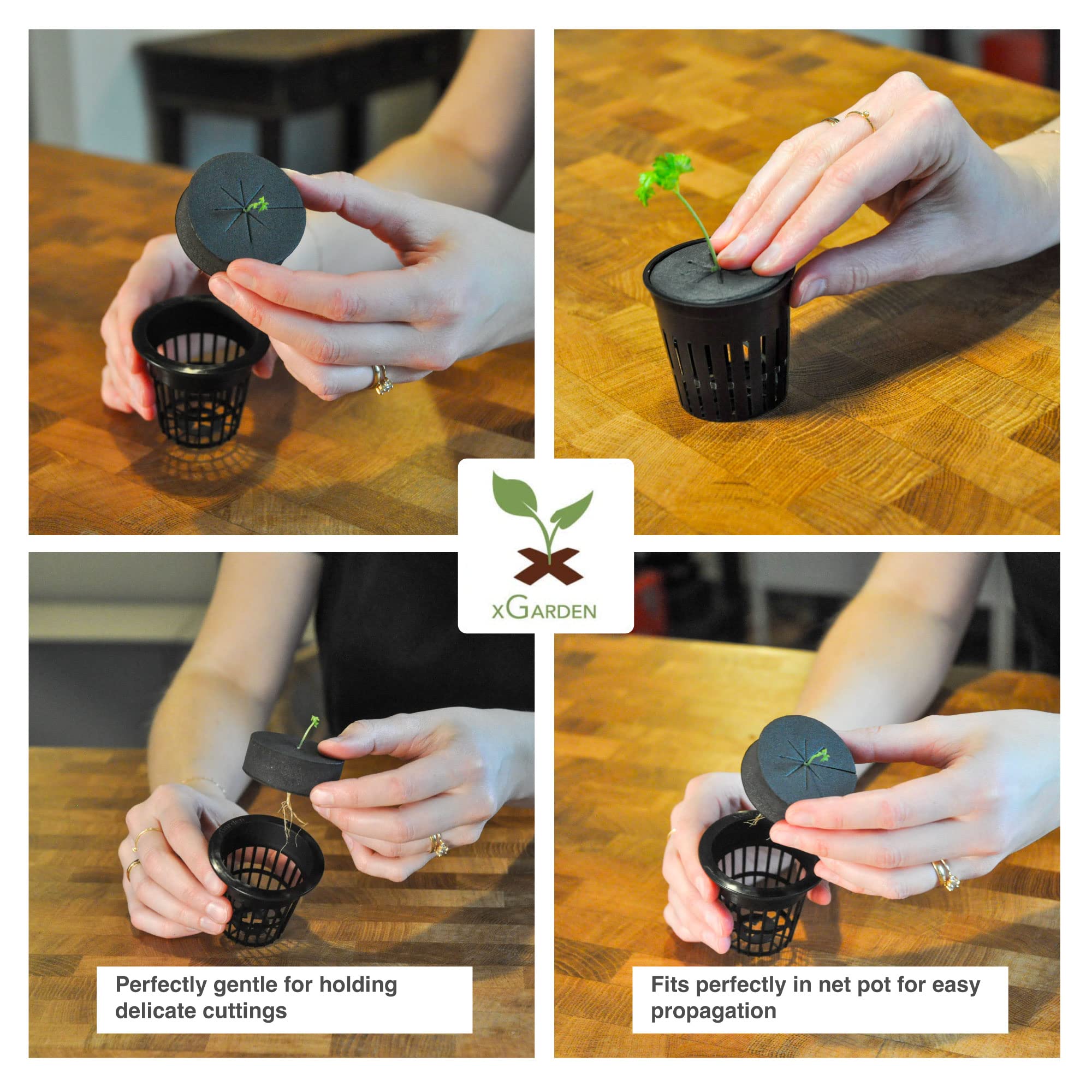 xGarden Neoprene Clone Collars - 30 Pack 2-Inch Black Hydroponic Cloning Collars for Aeroponics, DIY Foam Cloner Inserts & Net Pots | Perfect for Indoor Gardening, Plant Propagation, and Hydroponic Systems