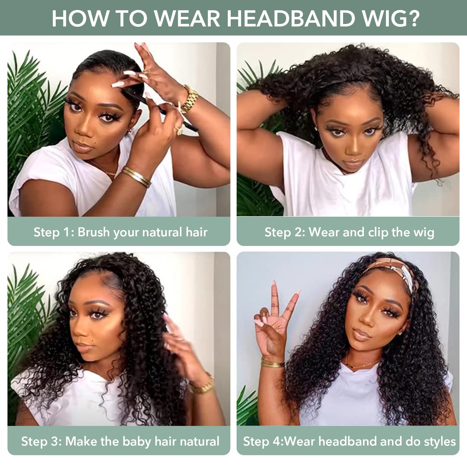 20 Inch Body Wave Headband Wig - 180% Density Human Hair Glueless Wig for Black Women | Brazilian Virgin Hair, Natural Color, Wear & Go, Machine Made, No Lace Front | Perfect for Daily Wear, Parties & Protective Styling