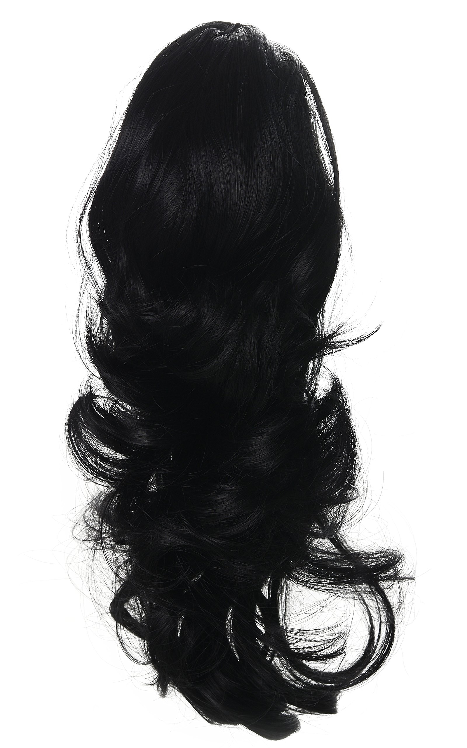 Onedor 15-Inch Synthetic Fiber Curly Ponytail Hair Extension with Clip-in Jaw Clips - Dual-Use Hairpiece for Women (1# Black) | Perfect for Parties, Cosplay & Everyday Styling