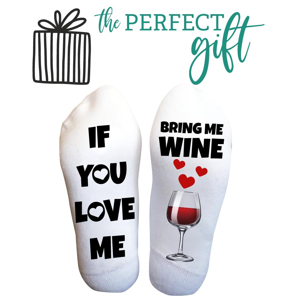 Funny Wine Socks for Women - Novelty Gifts for Mom & Grandma - Valentine's Day, Retirement & Birthday Presents for Friends - Perfect for Wine Lovers, Gift Giving & Casual Wear