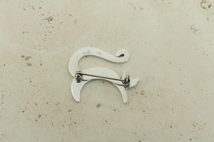 Elegant Polished Cat Brooch - Sterling Silver Jewelry for Women - Perfect for Parties, Weddings & Everyday Fashion Accessories