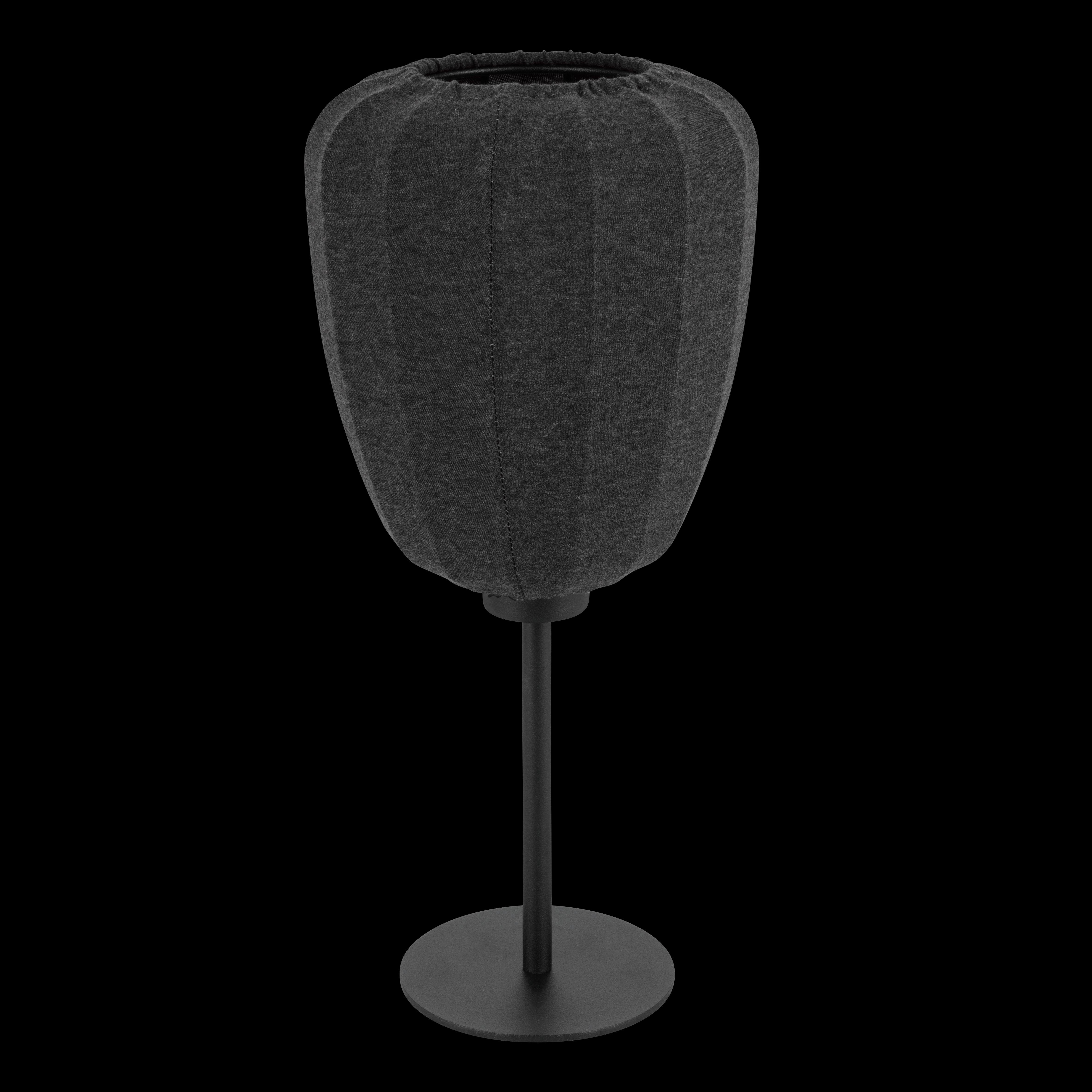 Eglo Barlaston Modern Black Metal & Grey Fabric Shade Table Lamp - Stylish Home Office Lighting for Bedroom, Living Room, and Study Desk
