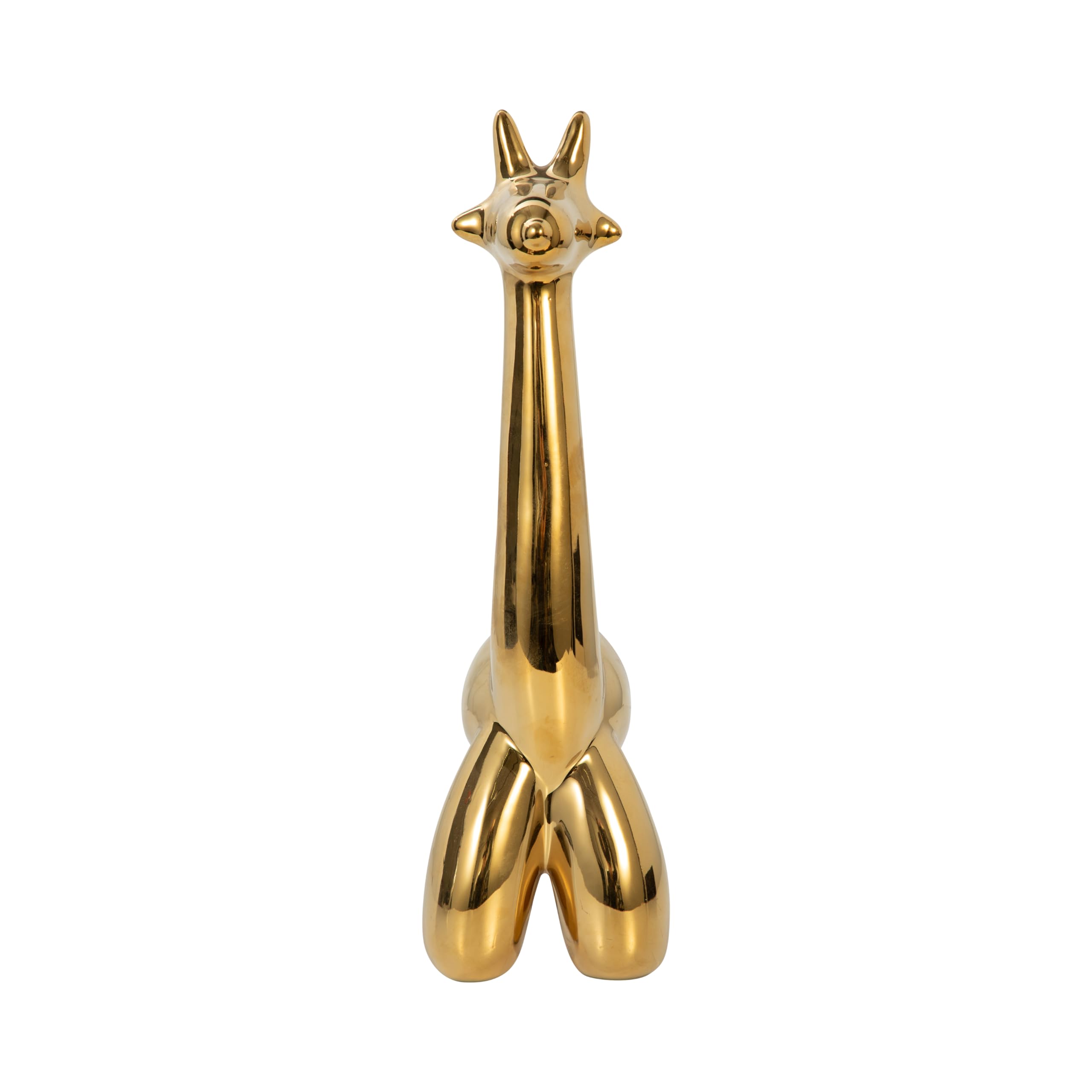 Sagebrook Home Ceramic Giraffe Figurine - Decorative Stoneware Statue with Metallic Gold Finish - 13 Inch Tall Animal Sculpture for Home Office Decor, Gift, and Shelf Display