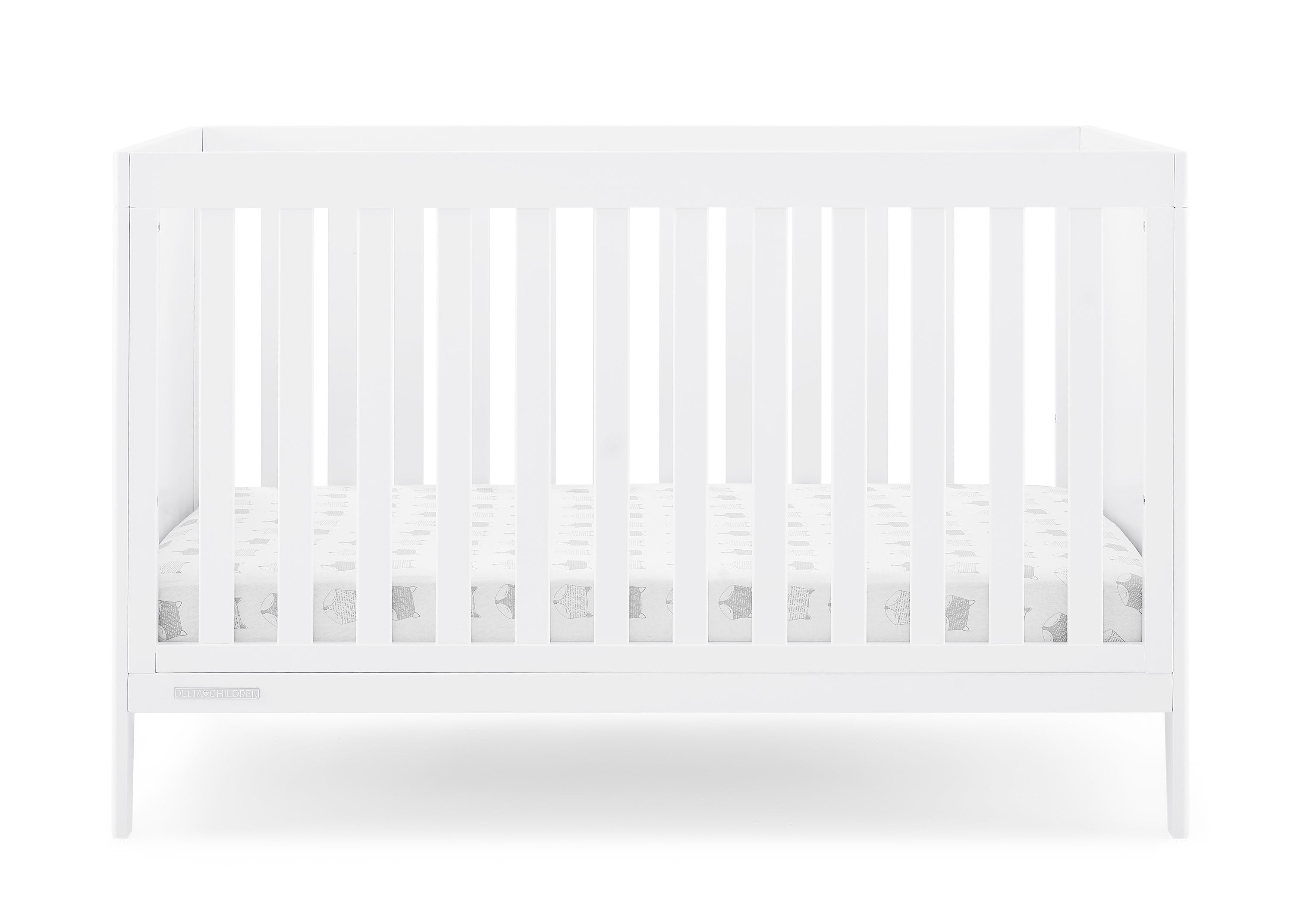 Hayes 4-in-1 Convertible Baby Crib - White Nursery Furniture for Newborn to Toddler Bed | Perfect for Modern Nursery, Bedroom & Daycare Centers