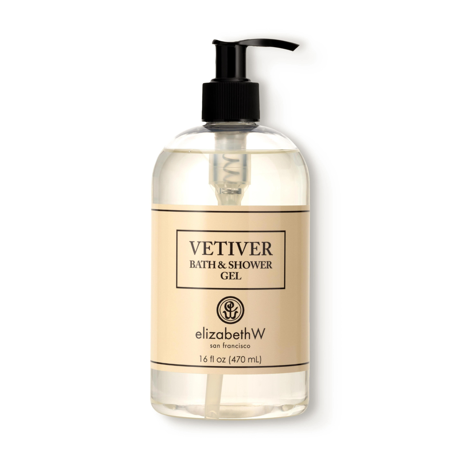 Elizabeth W Vetiver Bath & Shower Gel - 16oz Natural Body Wash for Men & Women - Moisturizing & Refreshing - Perfect for Daily Shower, Spa & Relaxation