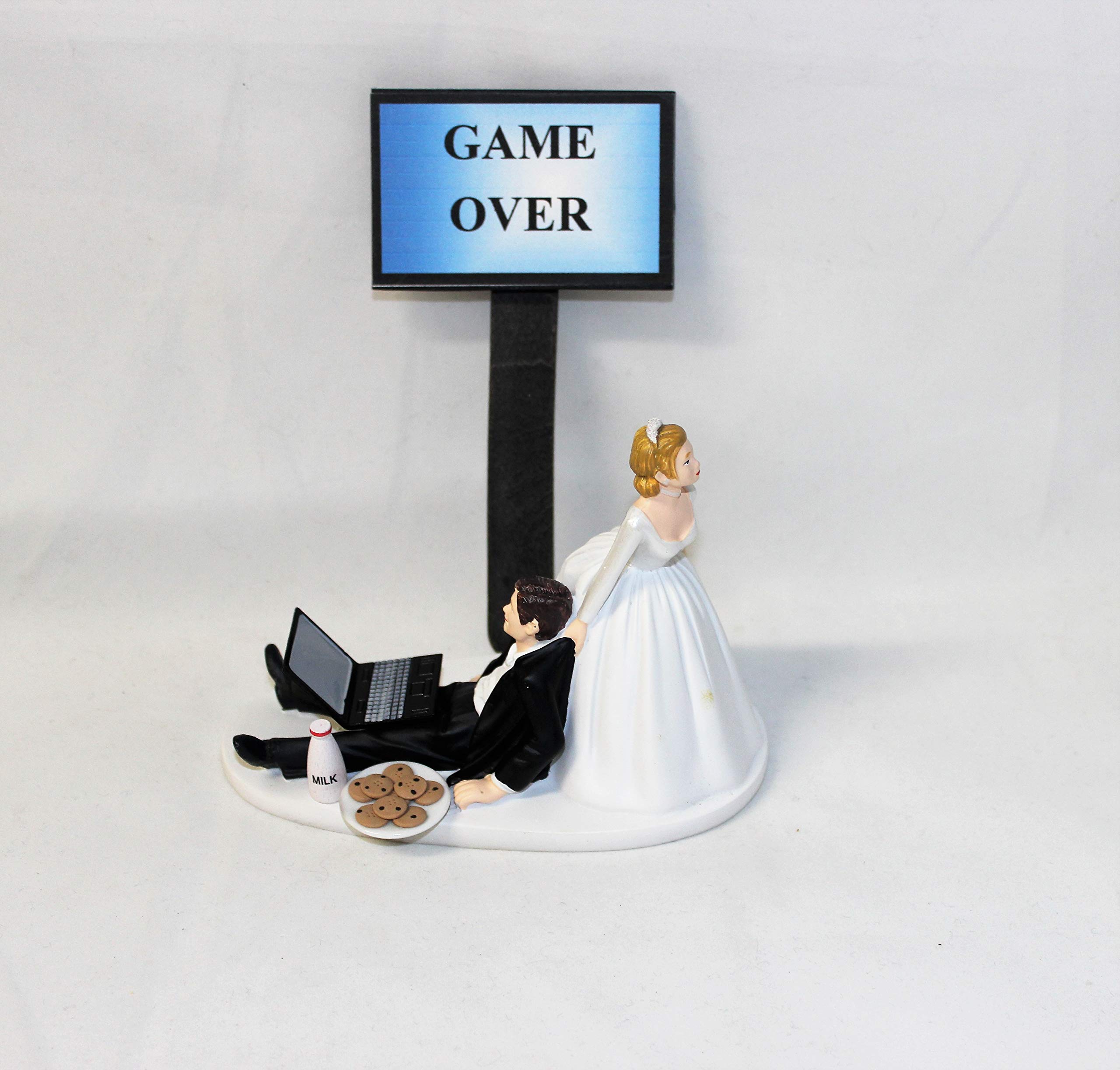 Wedding Reception Essentials: Custom Computer Laptop Cookie Milk Sign Cake Topper for Bridal Showers & Anniversary Celebrations