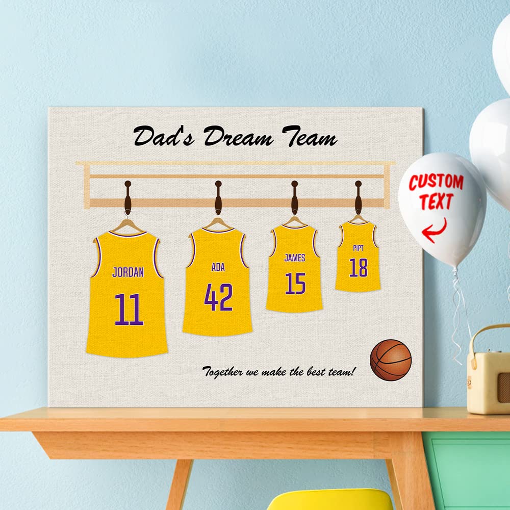 Custom Basketball Team Canvas - Personalized Family Gift for Father's Day - Home Decor
