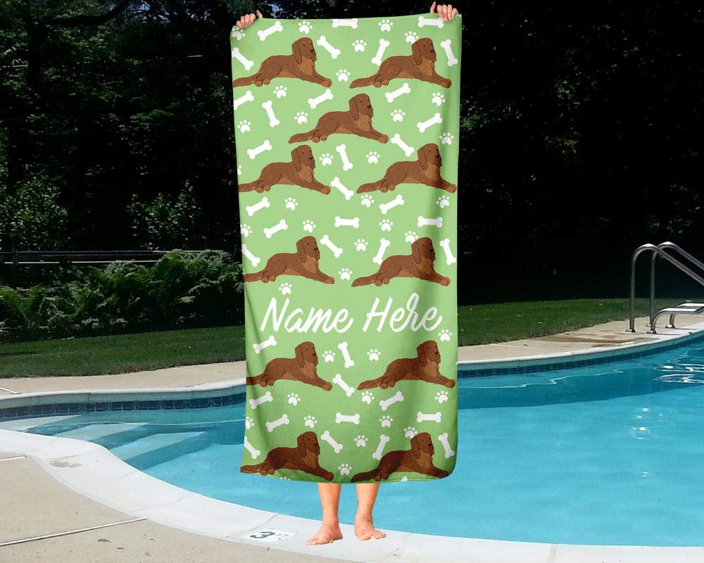 Extra Large Personalized Golden Retriever Dog Towel - Custom Pet Towel for Kids, Adults, Toddlers & Babies - Soft Absorbent Travel, Beach, Pool & Bath Towel for Dog Lovers