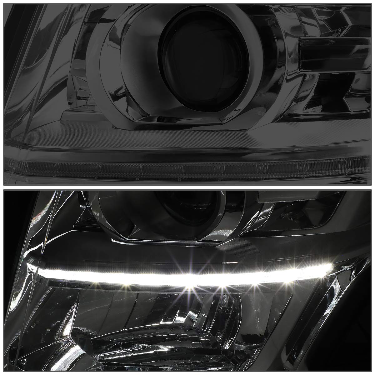 Auto Dynasty Smoked Lens Amber DRL Headlights + Fog Lights Kit Compatible with Chevy Tahoe/Suburban (2007-2014) - Easy Installation, Enhanced Visibility for Night Driving & Off-Road Adventures