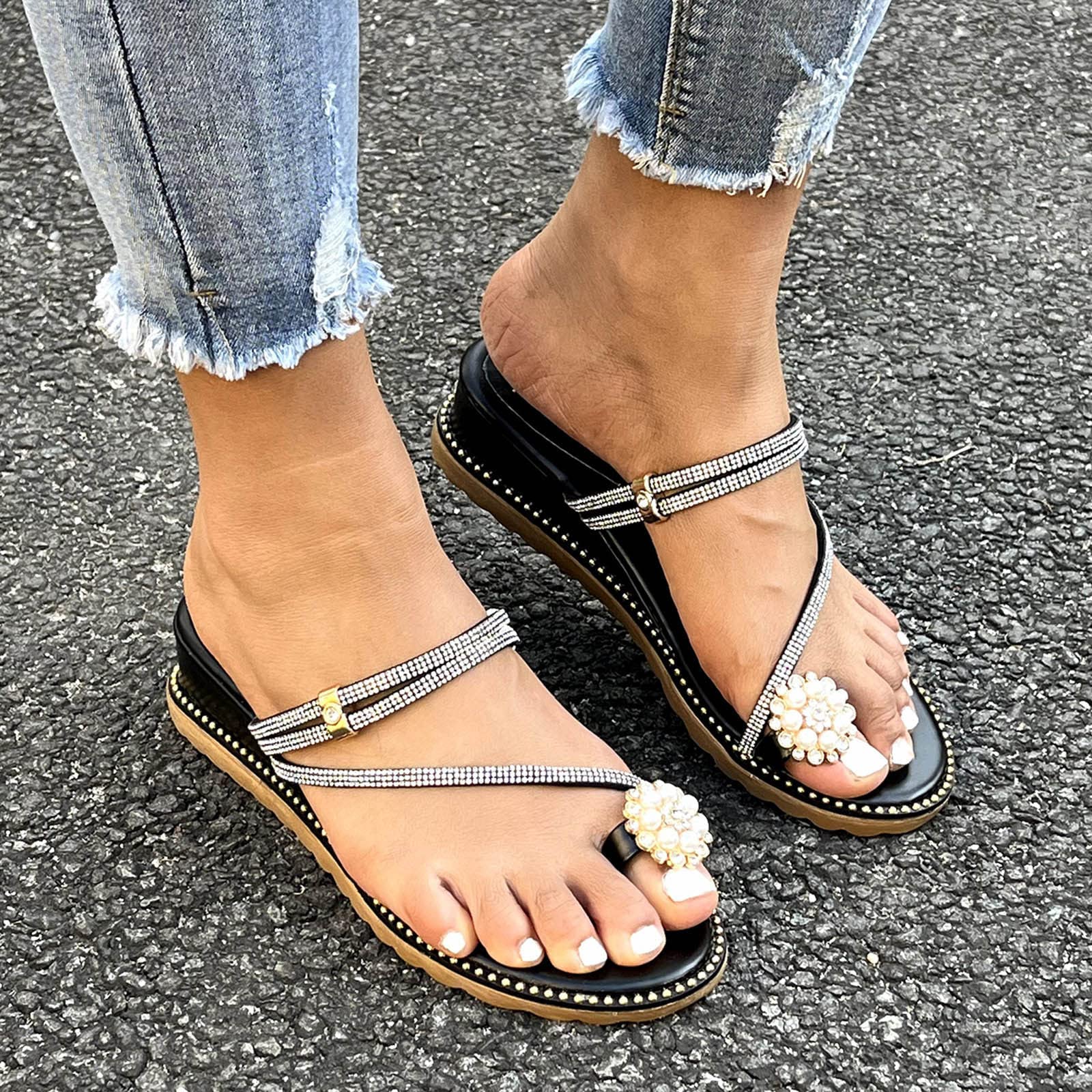 BORAMAX Women's Handmade Greek Style Flip Flop Sandals with Toe Ring - Comfortable Beach Sandals for Summer, Vacation & Casual Wear