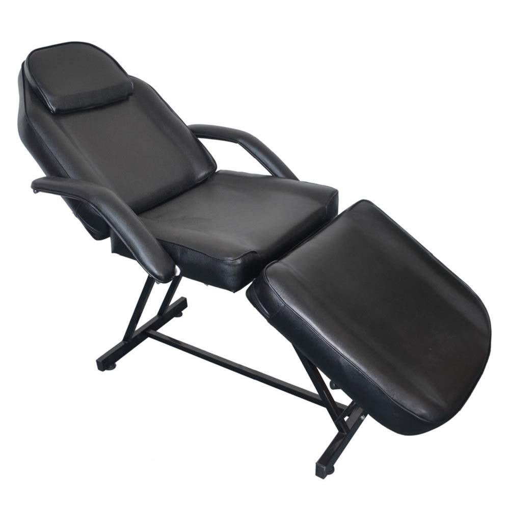 Ochine Professional Multi-Purpose Spa Facial Bed - Tattoo & Massage Salon Table with Adjustable Stool, Black | Perfect for Facial Treatments, Tattoo Sessions & Beauty Services | Ships from USA