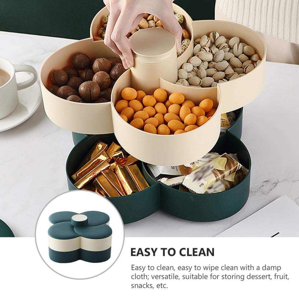 1pc Rotating Candy Box Double Layer Tray - Home Decor Snack Organizer, Multilayer Storage Tray for Holiday Snacks & Food Display - Perfect for Parties, Kitchen Organization & Candy Buffets