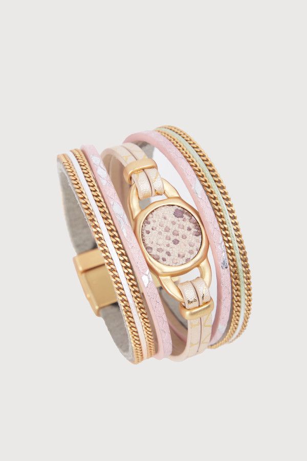 Elegant Soft Pink Multi Medallion Bracelet for Women - Boho Chic Beaded Handmade Jewelry - Perfect for Parties, Weddings & Everyday Wear