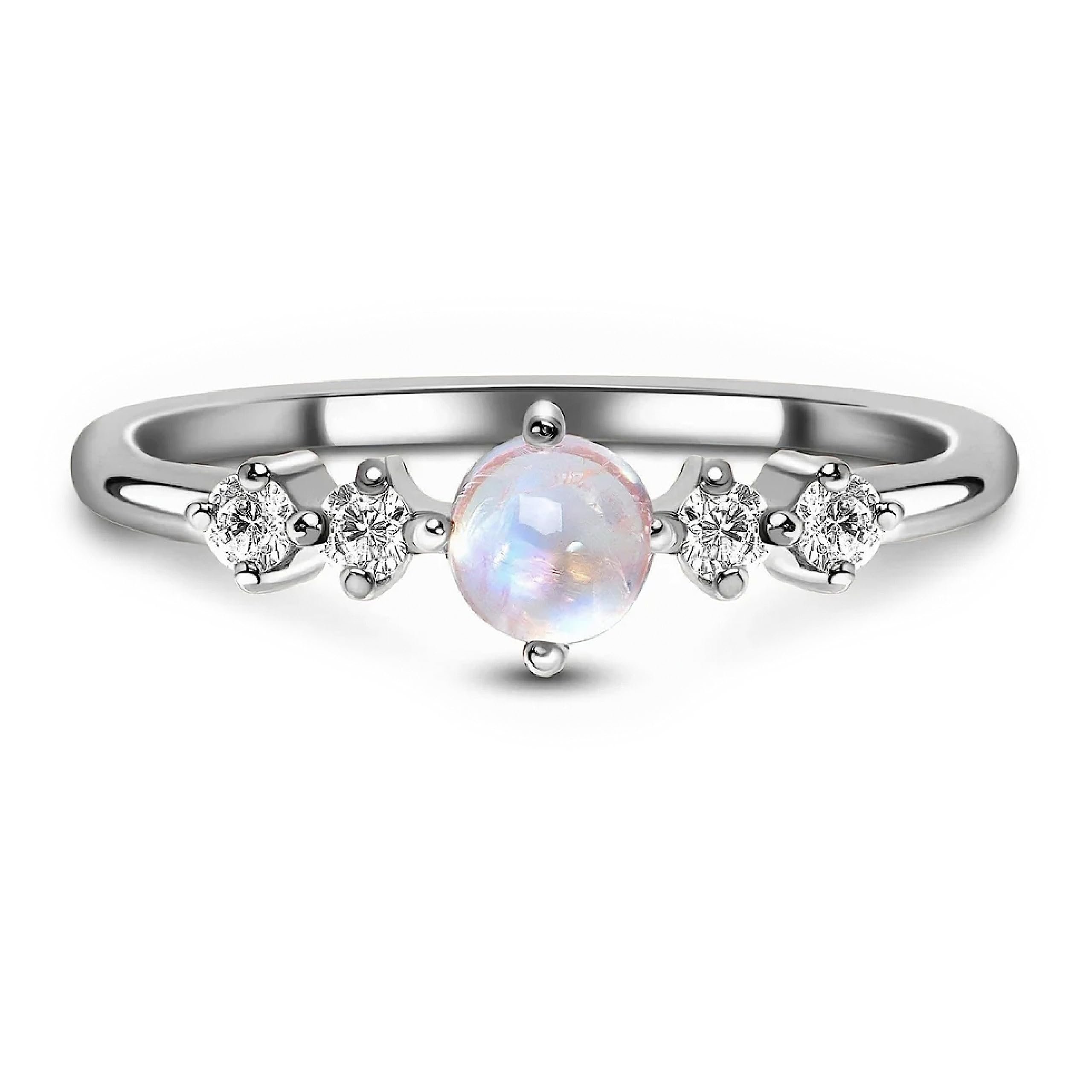Authentic Rainbow Moonstone Ruby Garnet Rose Quartz Obsidian Amethyst Opal Rings - Real 925 Sterling Silver & 18k Rose Gold Birthstone Jewelry for Women - Perfect for Gifts, Weddings, and Everyday Elegance