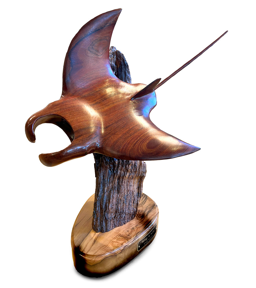 Handcrafted Koa Wood Sculpture - Wing 'n Wing by Craig Nichols | Hawaiian Art Decor for Home & Office | Perfect Gift for Art Collectors & Nature Lovers