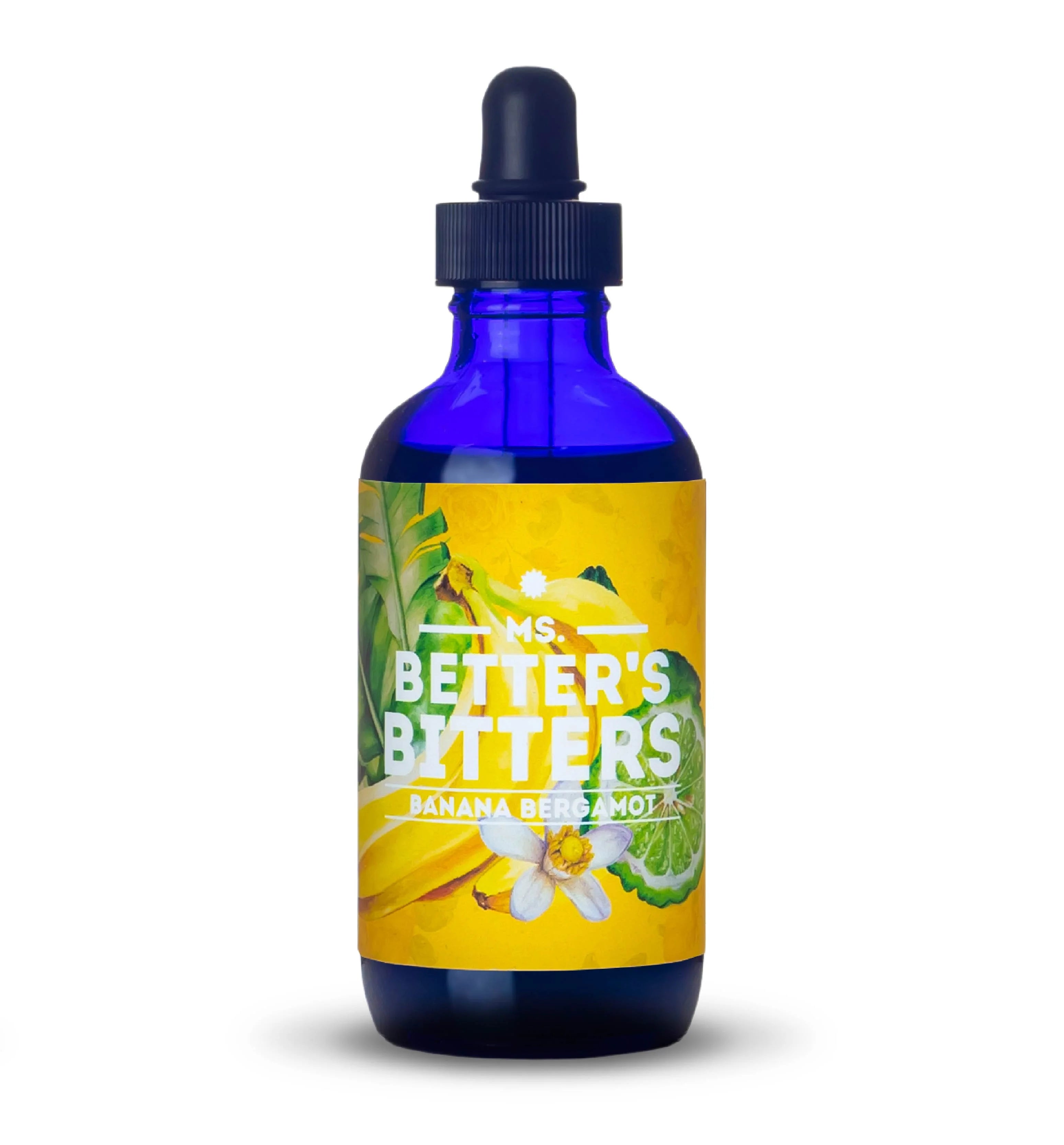 MS. BETTER'S BITTERS Banana Bergamot Flavor - 4oz Bottle | Premium Cocktail Bitters for Mixology, Mocktails & Home Bar Use
