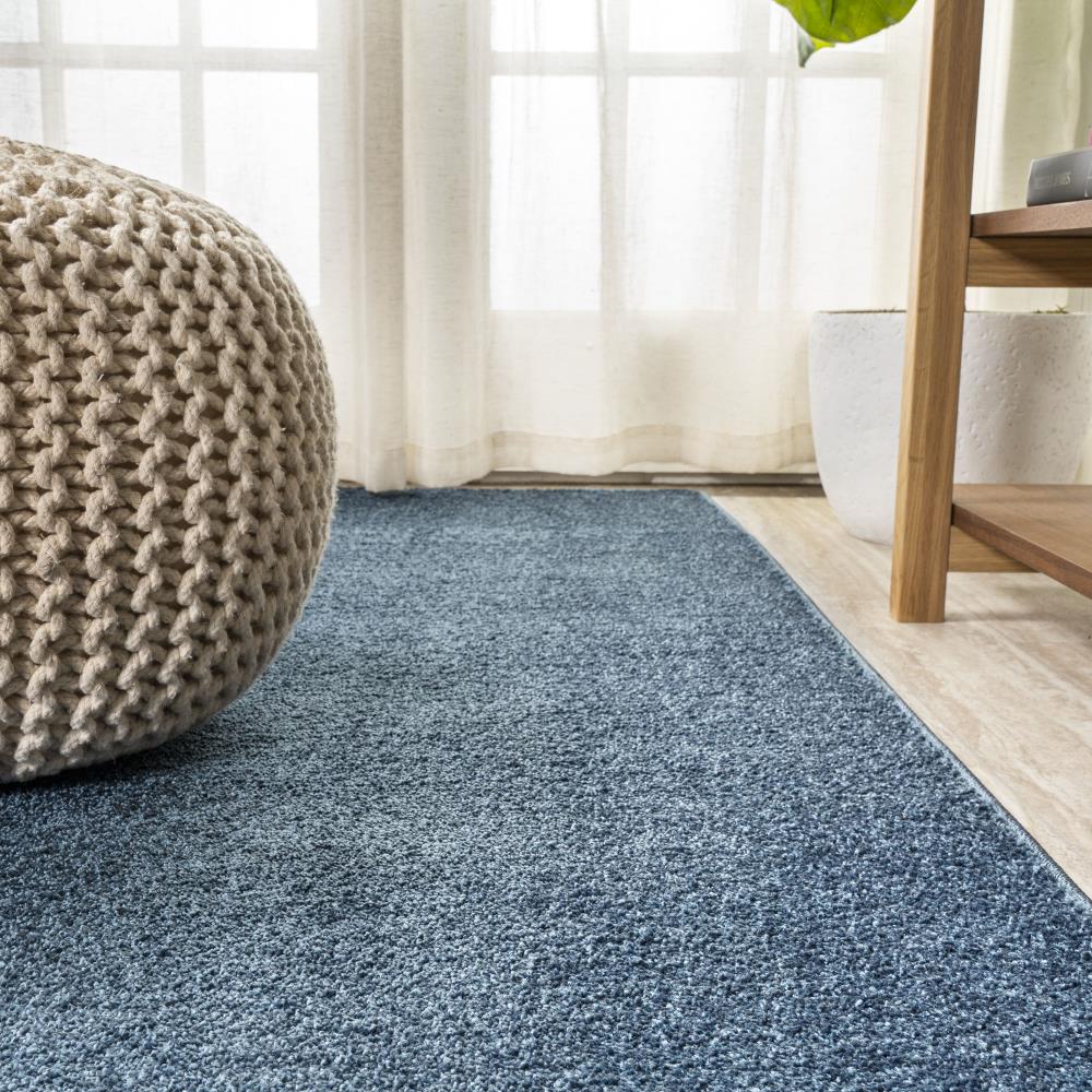 Premium Haze Solid Low Pile Area Rug - Soft Navy Blue Non-Slip Living Room Carpet for Bedroom, Dorm & Office Decor