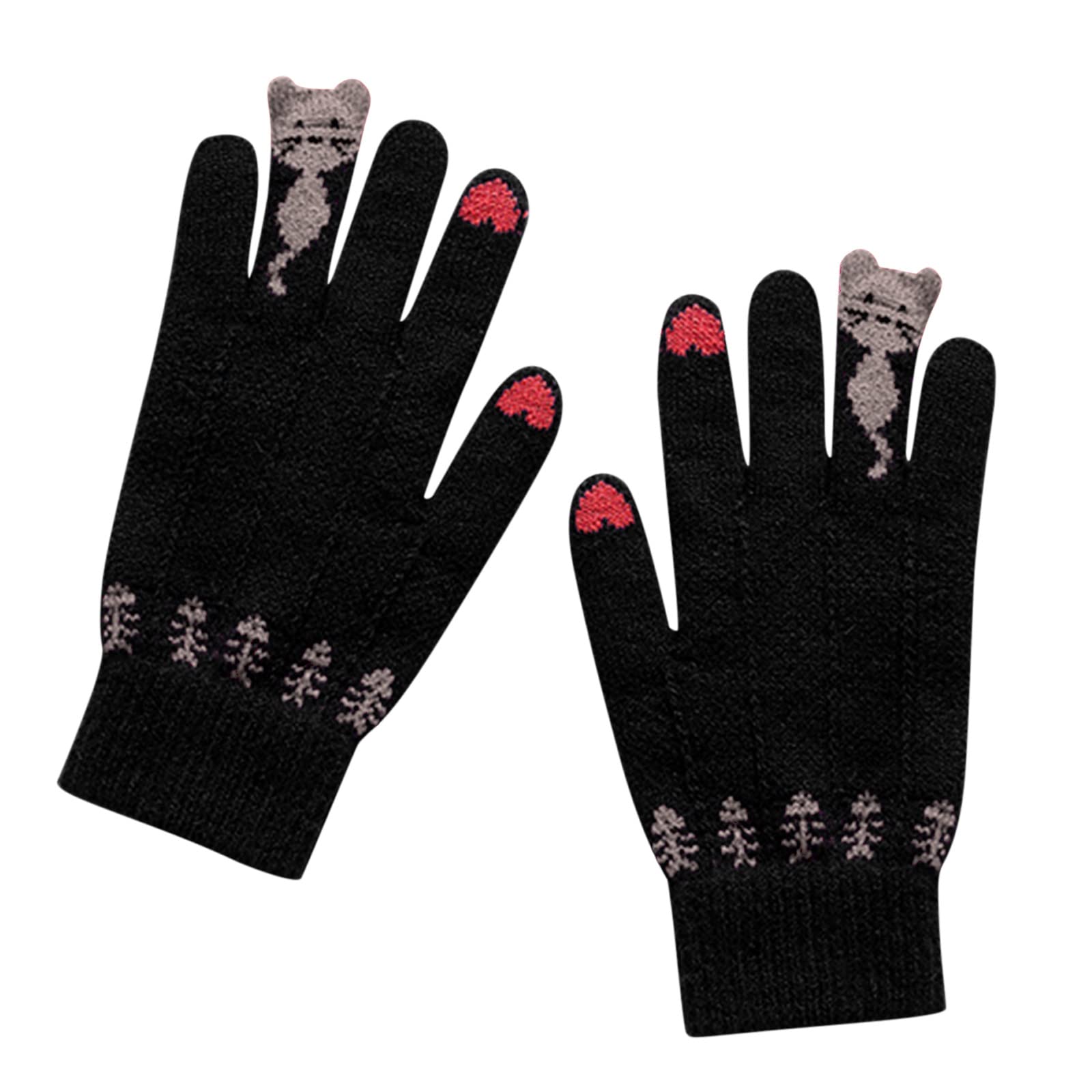 Women's Winter Knit Gloves - Touchscreen Compatible, Windproof & Warm Cold Weather Gloves for Outdoor Activities, Running, Hiking & Daily Use
