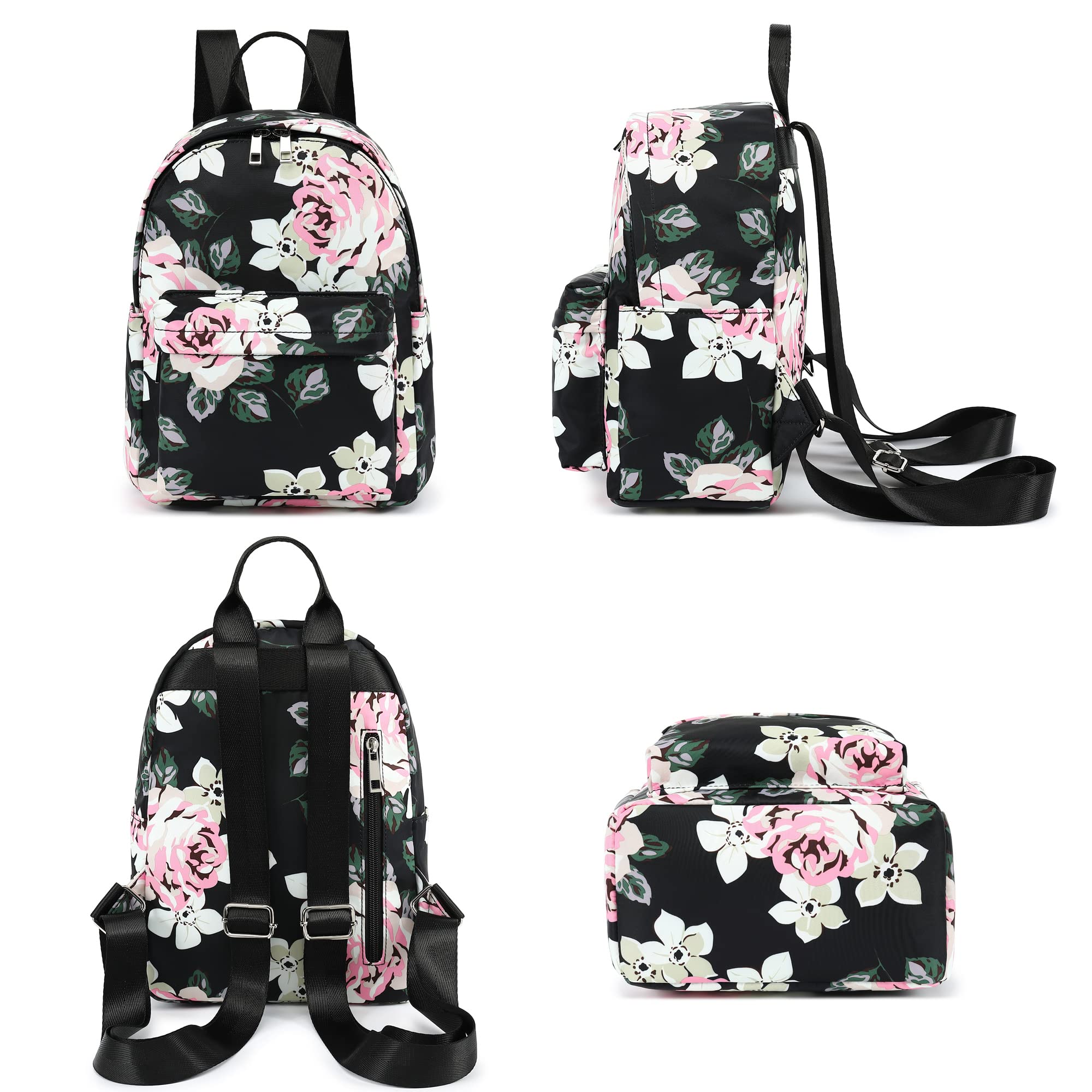 Mini Backpack for Women & Girls - Floral Small Backpack Purse for Teens & Kids, Lightweight School Backpack, Travel Daypack for School, Shopping, Hiking & Outdoor Activities
