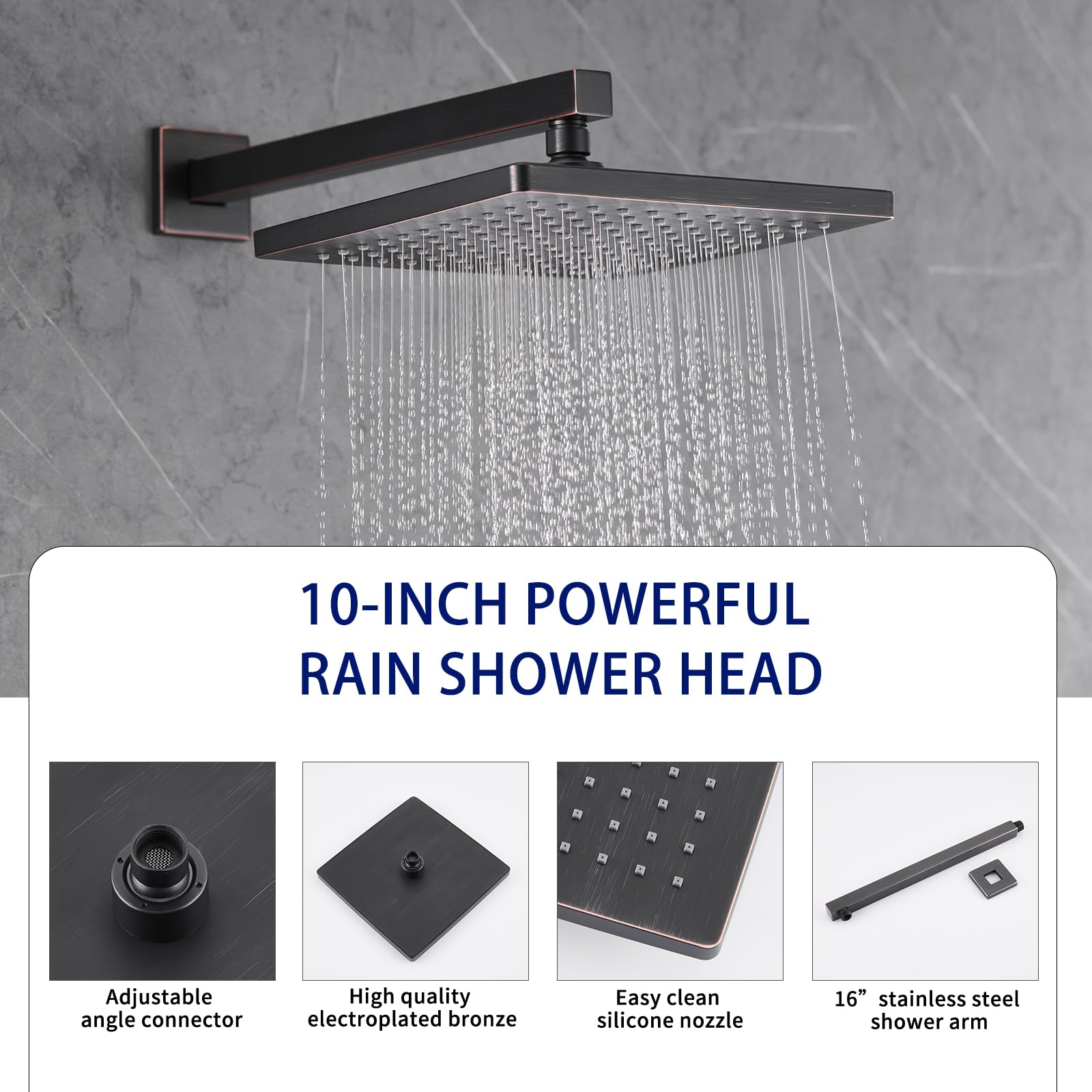 Gabrylly Oil Rubbed Bronze Shower System - 10