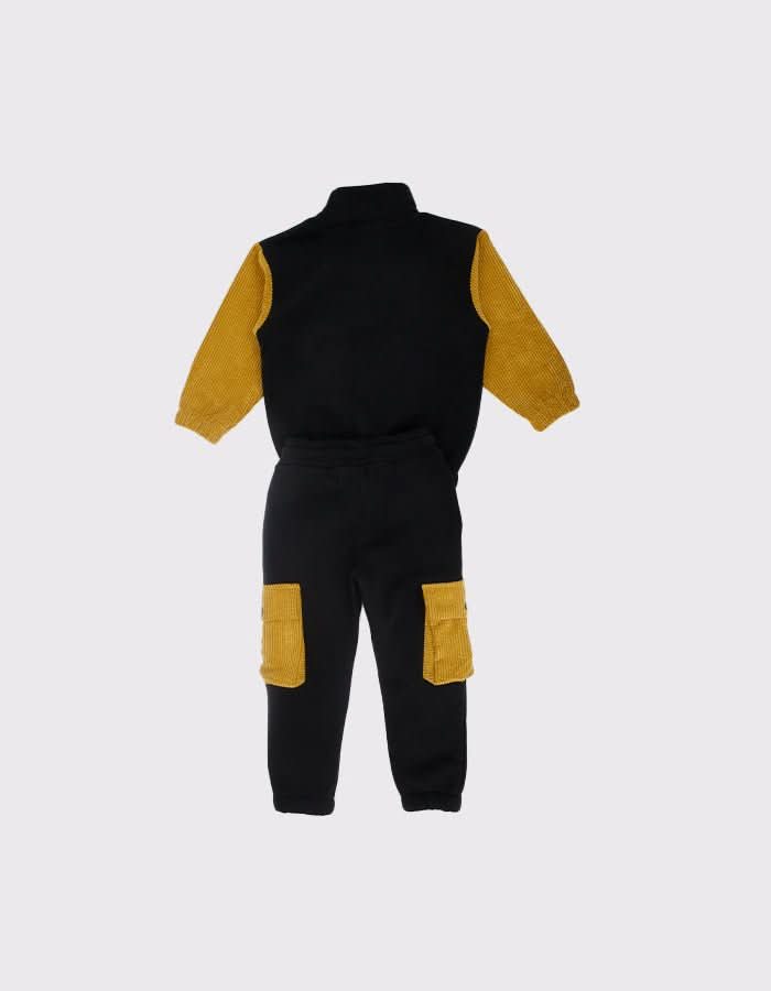 Kids Velvet Pocket Detail Jogger Set - Soft & Stylish Loungewear for Boys & Girls - Perfect for Playtime, School & Home Comfort