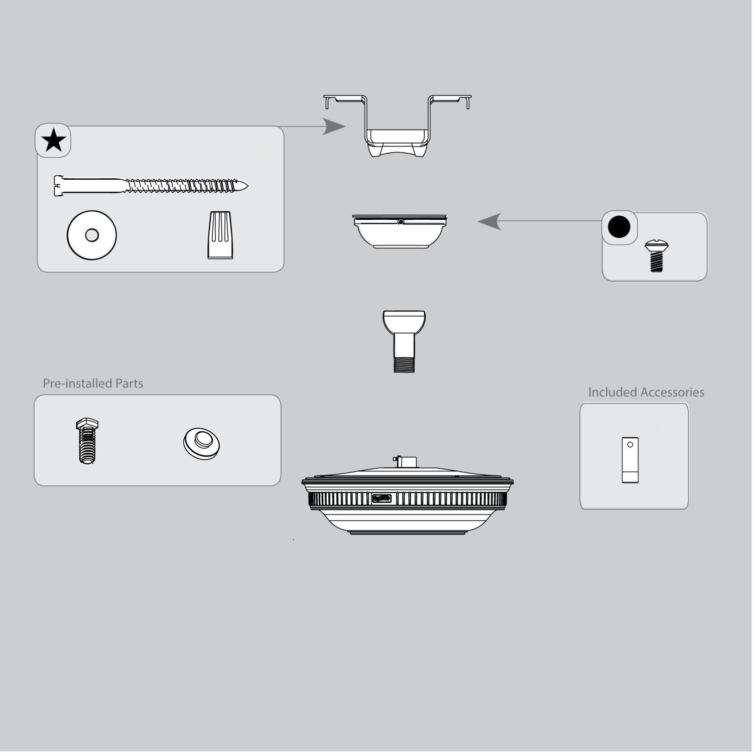 Hanging System Quartz Grey K006502W1A - Durable Wall Mount for Home & Office Organization