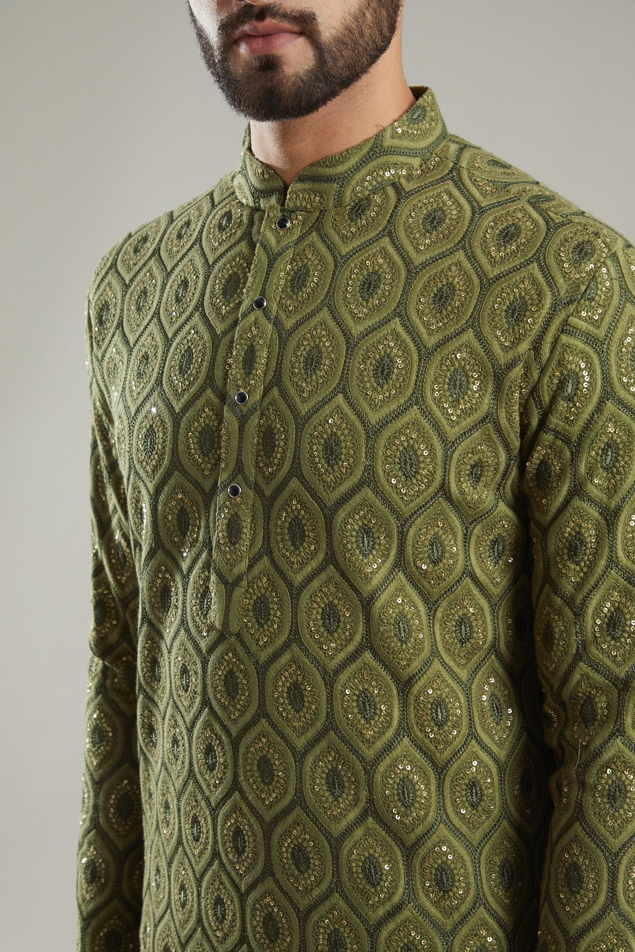 Mehendi Green Silk Embroidered Kurta for Women | Traditional Indian Ethnic Wear | Perfect for Festivals, Weddings & Special Occasions