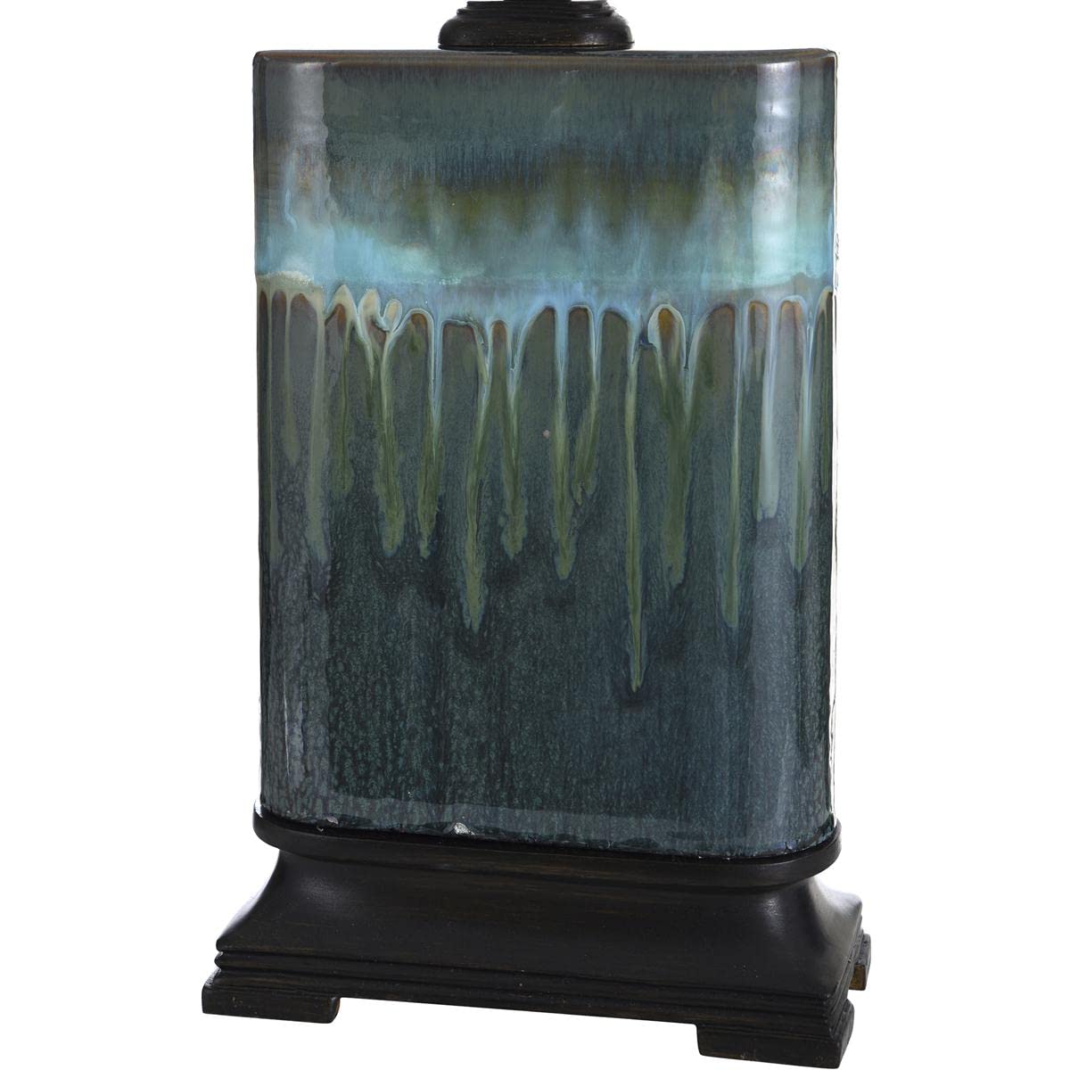 Carolina Blue Table Lamp with Oatmeal Fabric Shade - Modern Bedside Lighting for Bedroom, Living Room & Office Decor