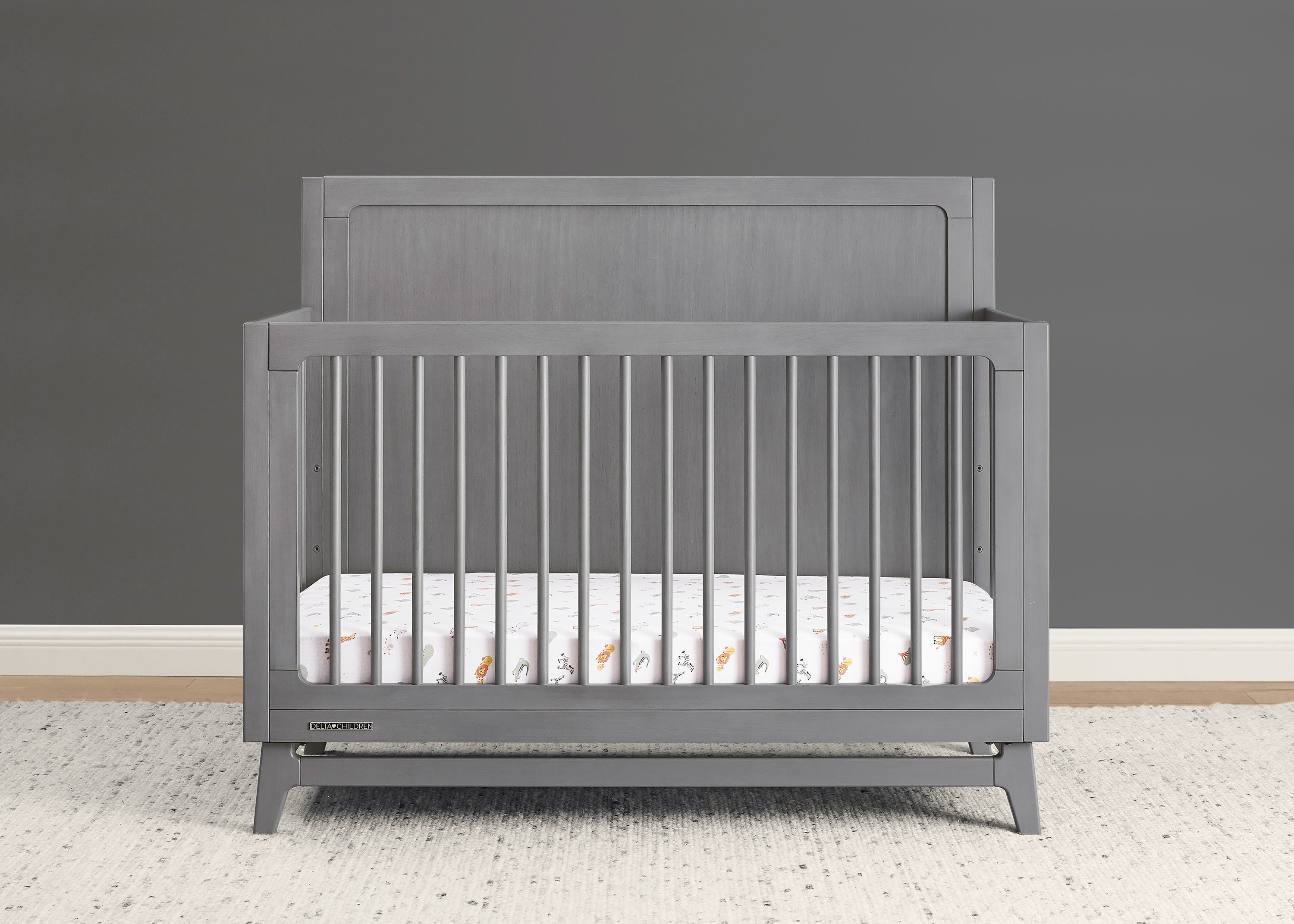 Convertible 6-in-1 Baby Crib by Spencer - Nursery Furniture That Grows with Your Child from Newborn to Toddler Bed