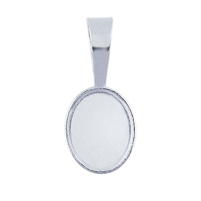 Sterling Silver Oval Cabochon Pendant Mountings 10x8mm & 18x13mm - Premium Jewelry Settings for Handmade Necklaces, DIY Gemstone Pendants - Perfect for Crafting, Gift Making & Jewelry Design